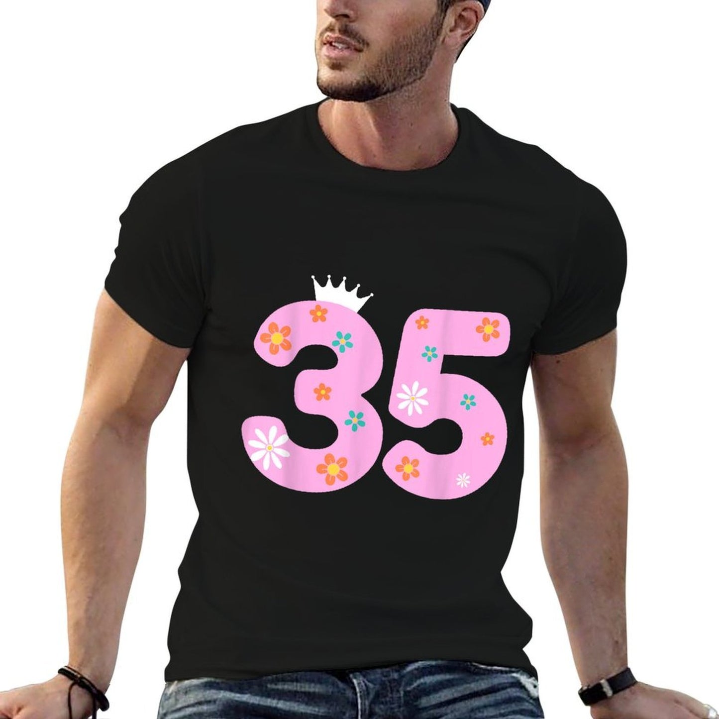 35 Year Old Birthday Flower Crown Its My 35th Birthday Relaxed-fit T-Shirt