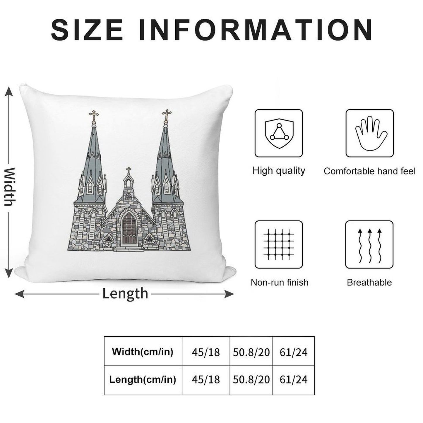 Villanova Church Soft Luxury Feel Throw Pillow
