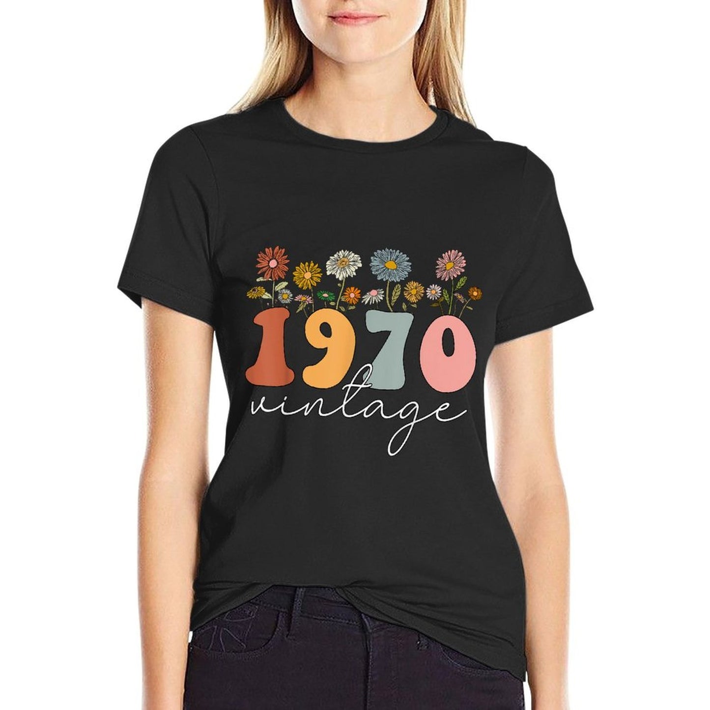 Vintage 1970 Wildflower Floral 55th Birthday Women Girls Vintage-inspired T-Shirt