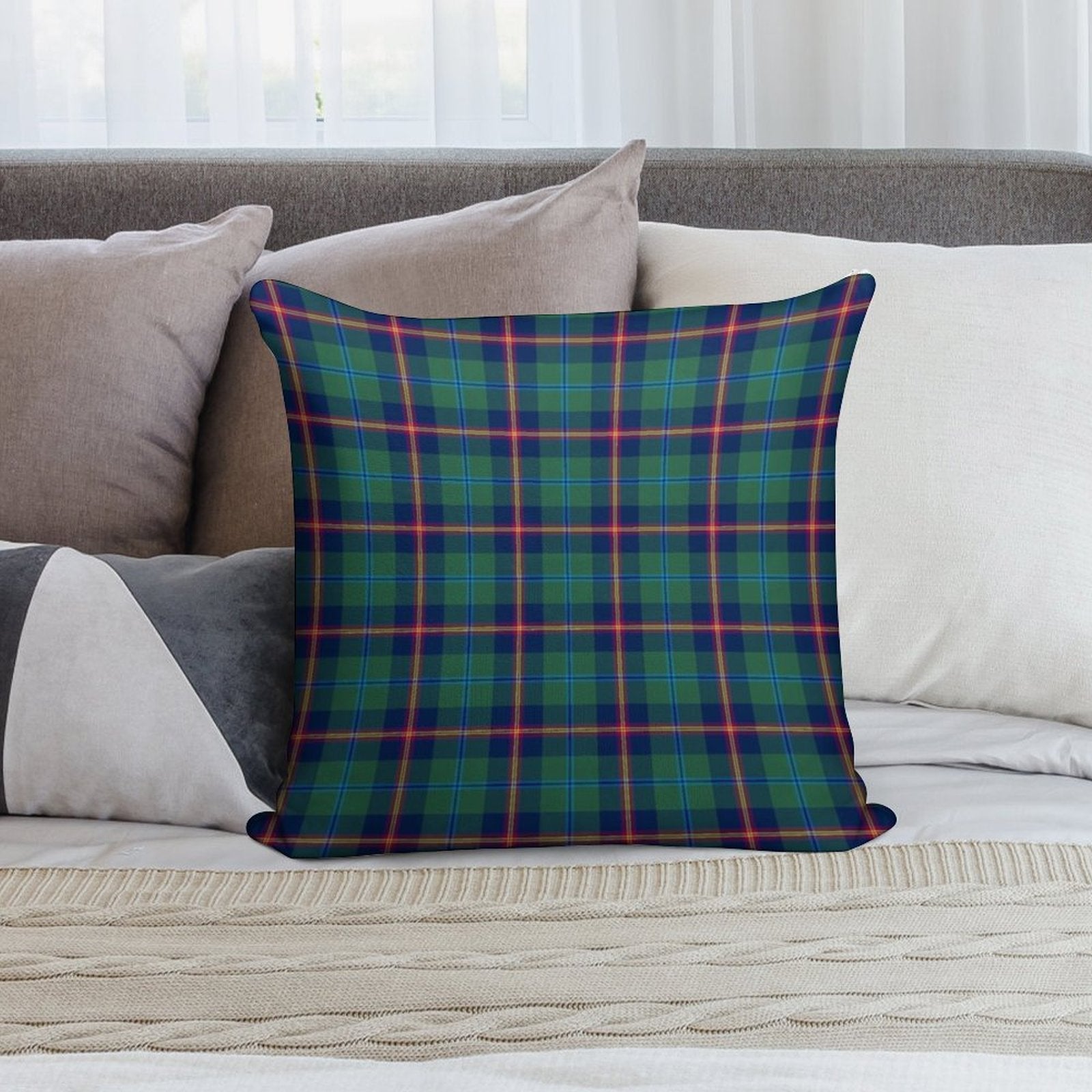 Clan Young Tartan Soft Warmth Comfort Throw Pillow