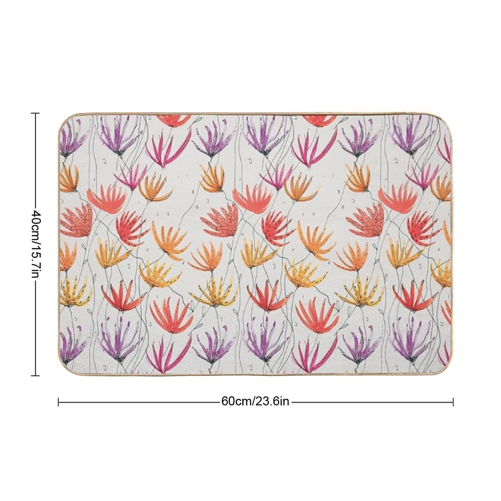 Wave of Flowers  Repositionable Bath Mat