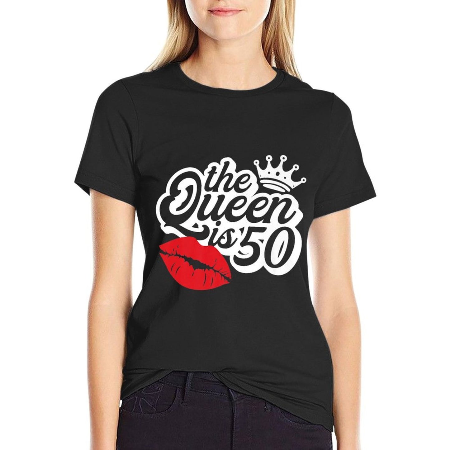 The Queen Is 50 Fabulous 50th Birthday Gifts Ideas For Her Premium Eco-friendly Material T-Shirt