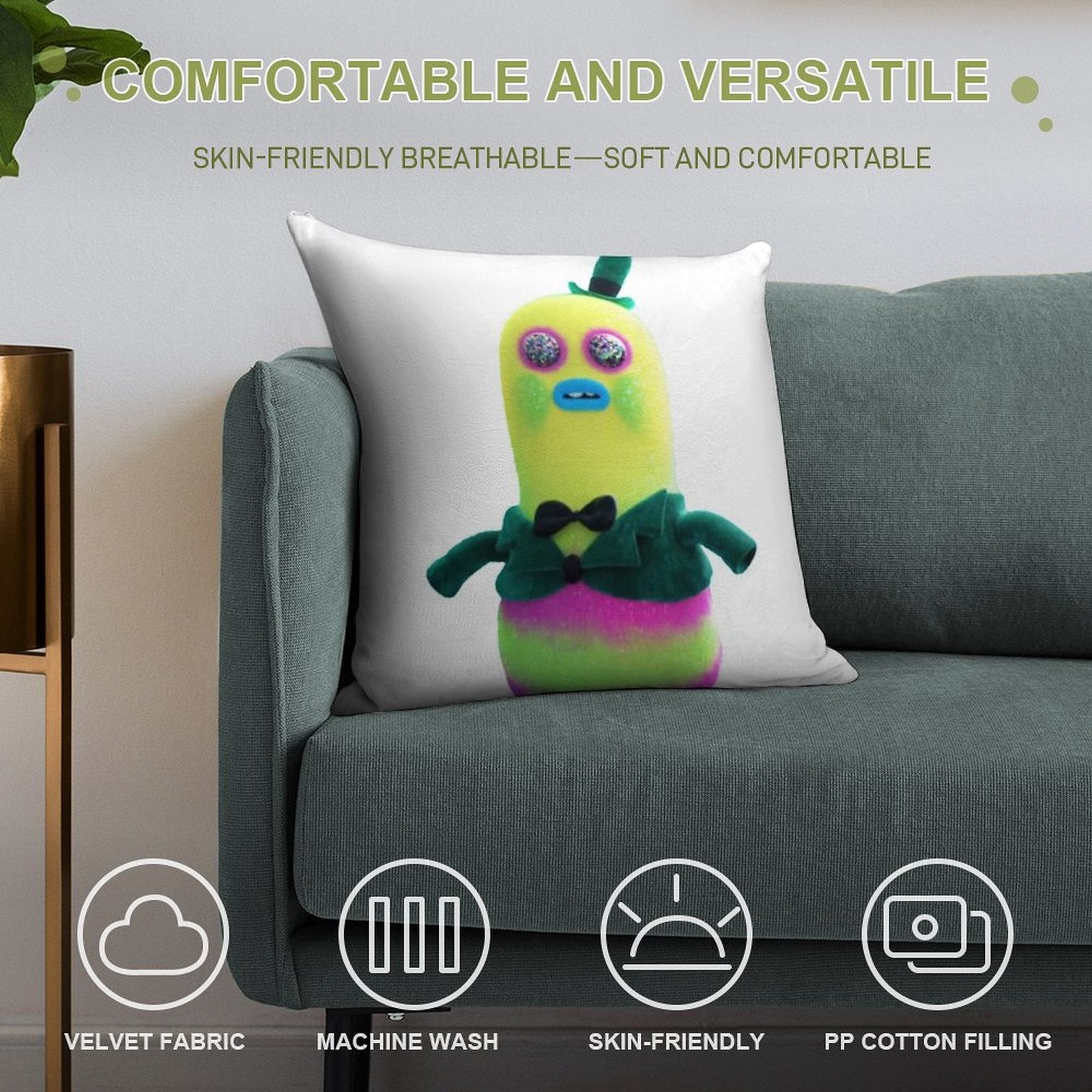 Mr Dinkles Trolls Soft Anti-Pilling Throw Pillow