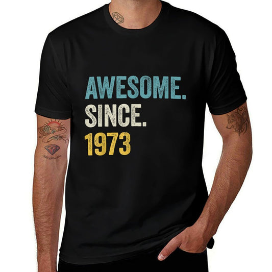 50 Years Old Awesome Since 1973 50th Birthday  Heathered Texture T-Shirt