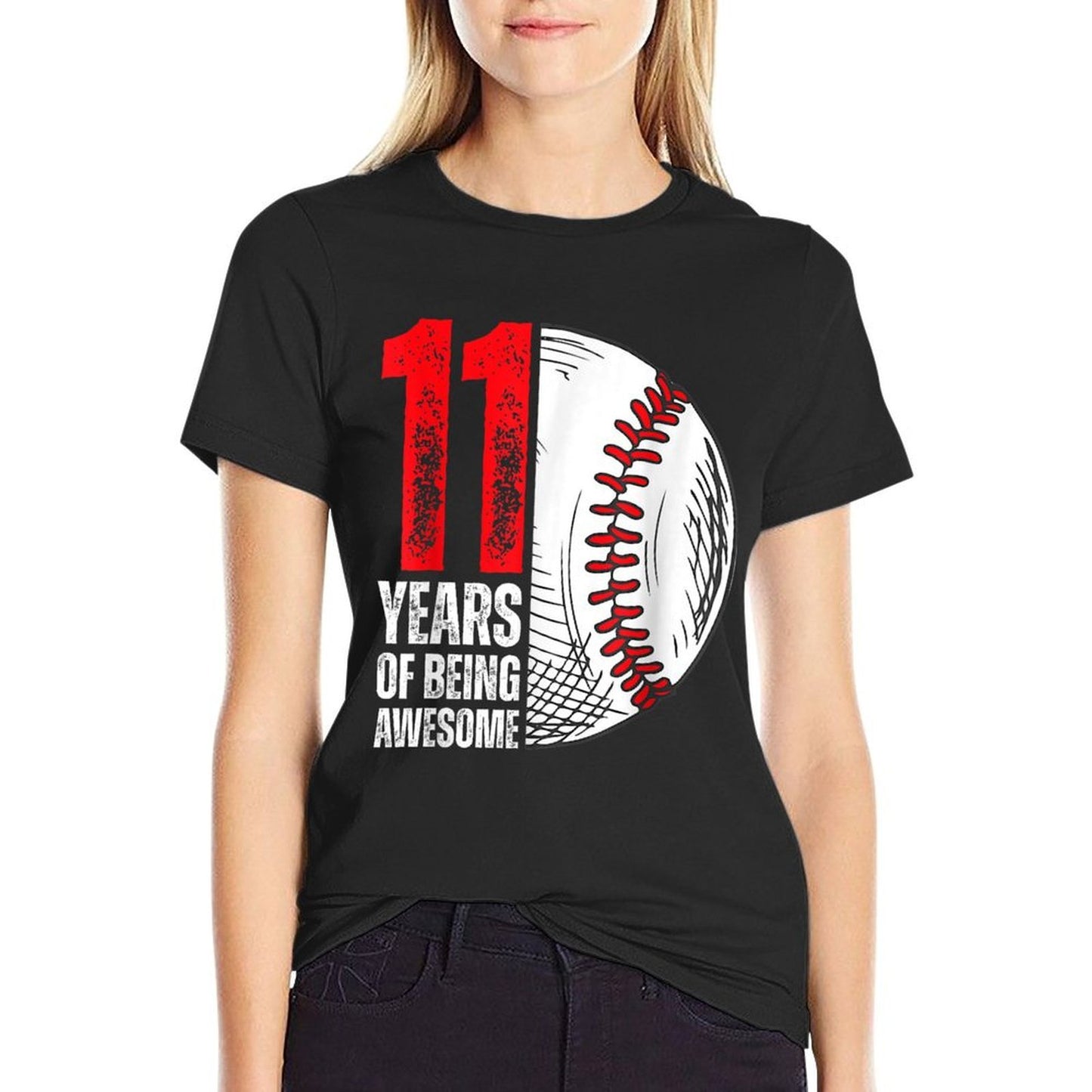 11 Year Old Baseball 11th Birthday Baseball Player Tagless Design T-Shirt