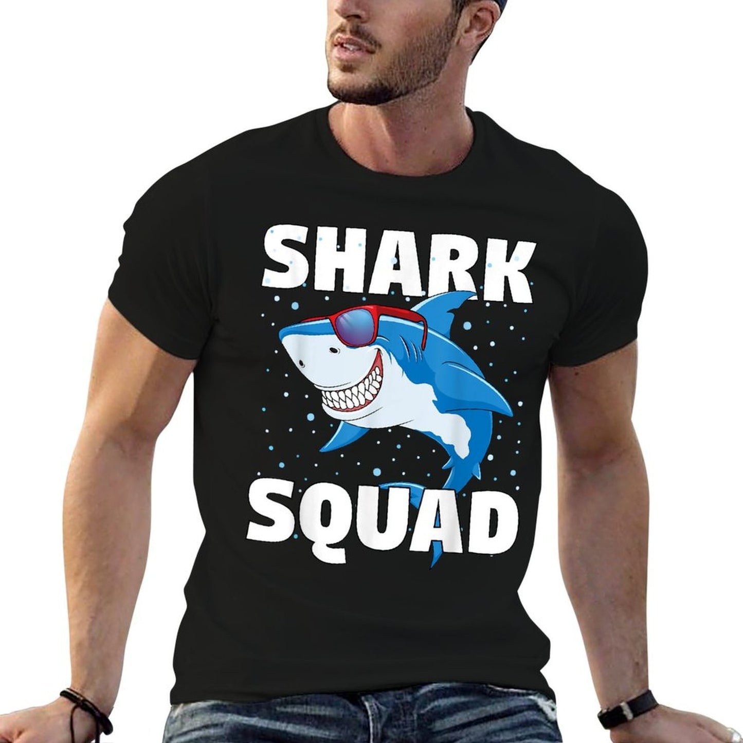 Shark Squad Boys Girls Shark Birthday Party Easy-care T-Shirt