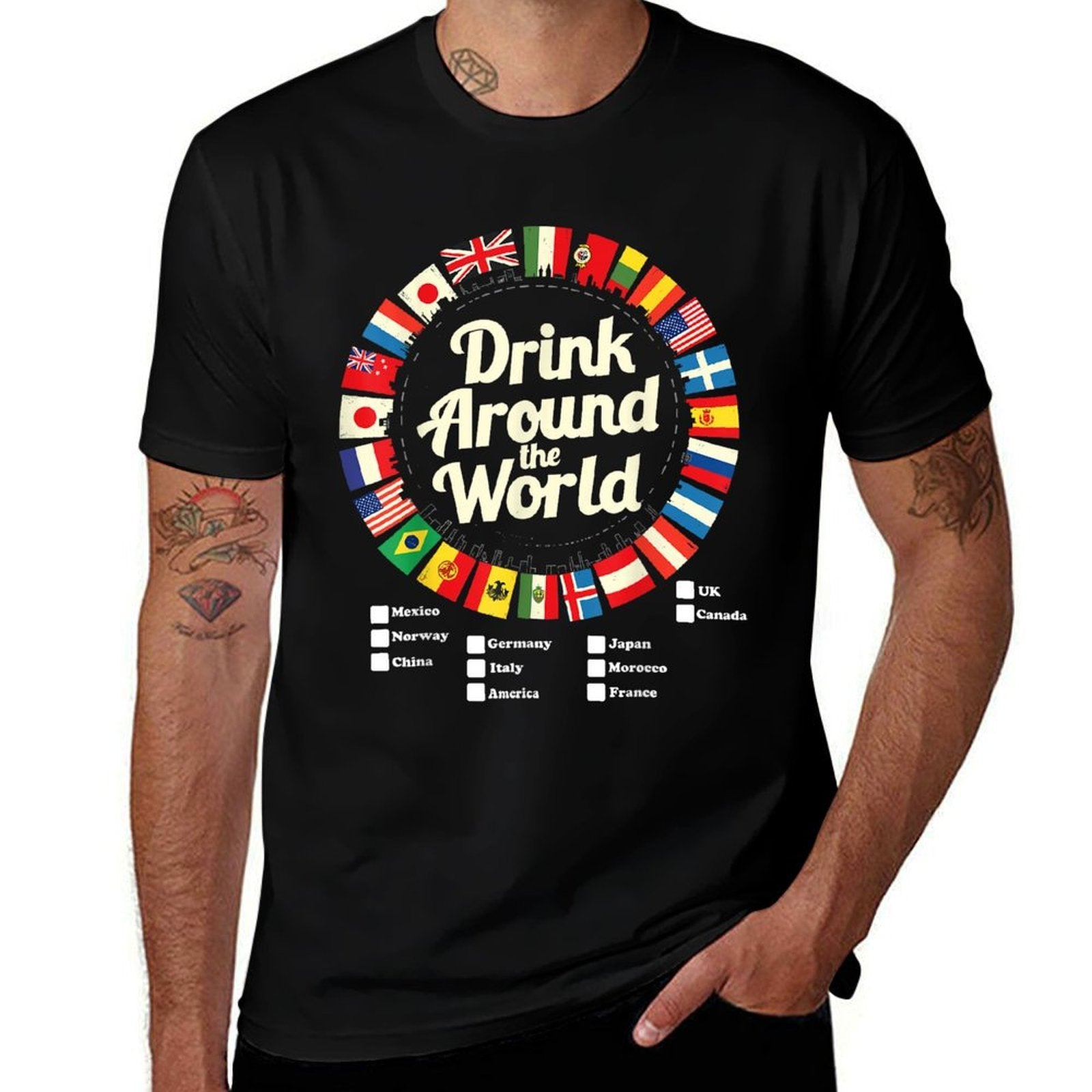 Adult Vacation Drinking Countries International National  Summer-ready Fabric T-Shirt