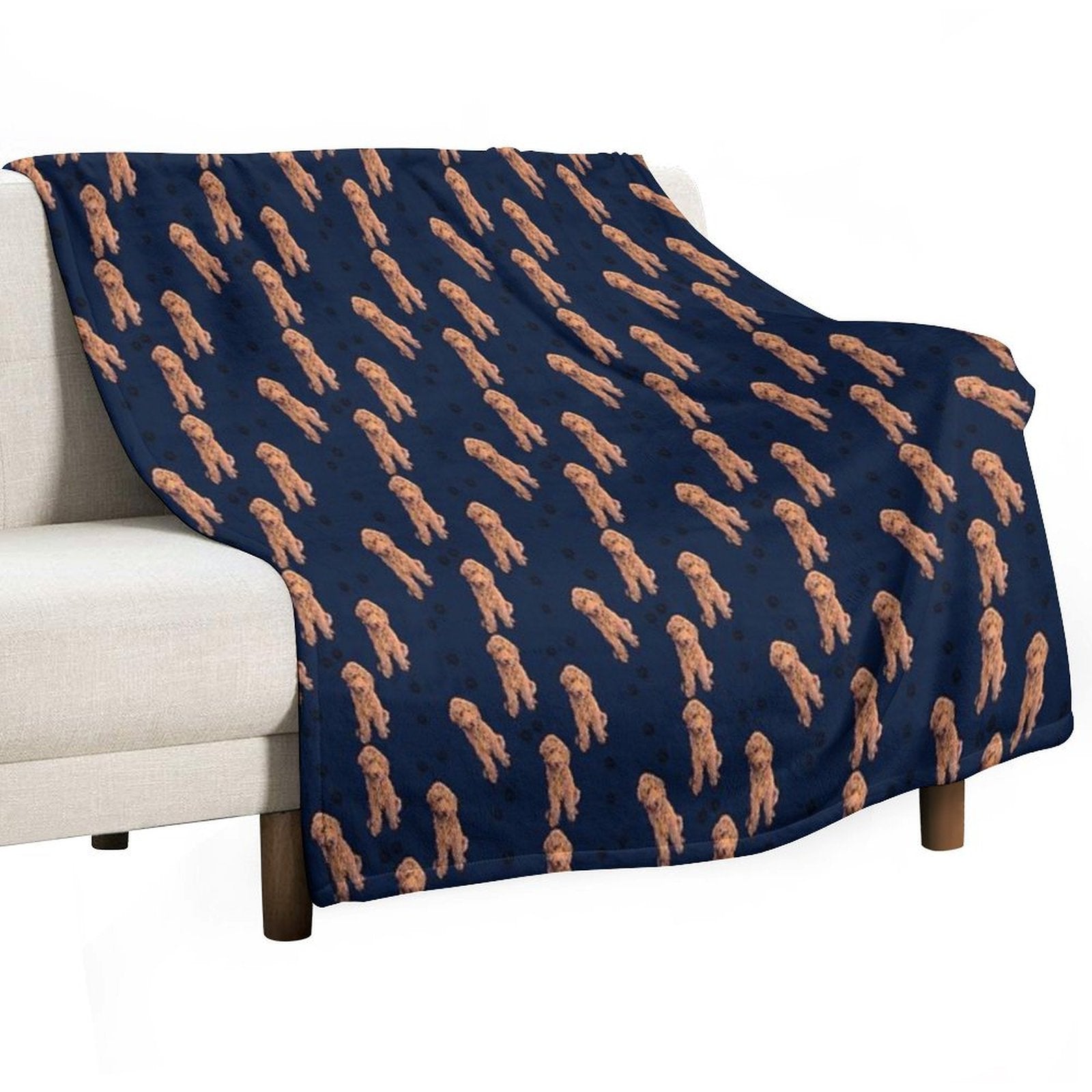 Red Goldendoodle Wrinkle-free Throw Blanket