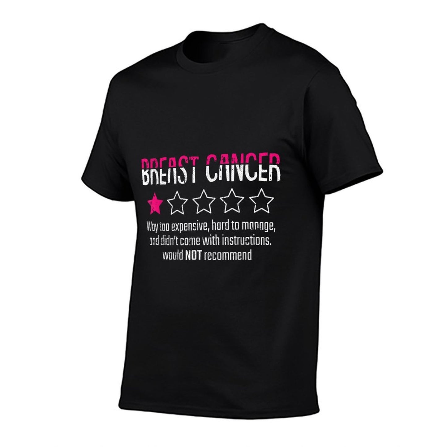 1 Star Rating Breast Cancer Awareness Funny Fighter Vintage-inspired T-Shirt