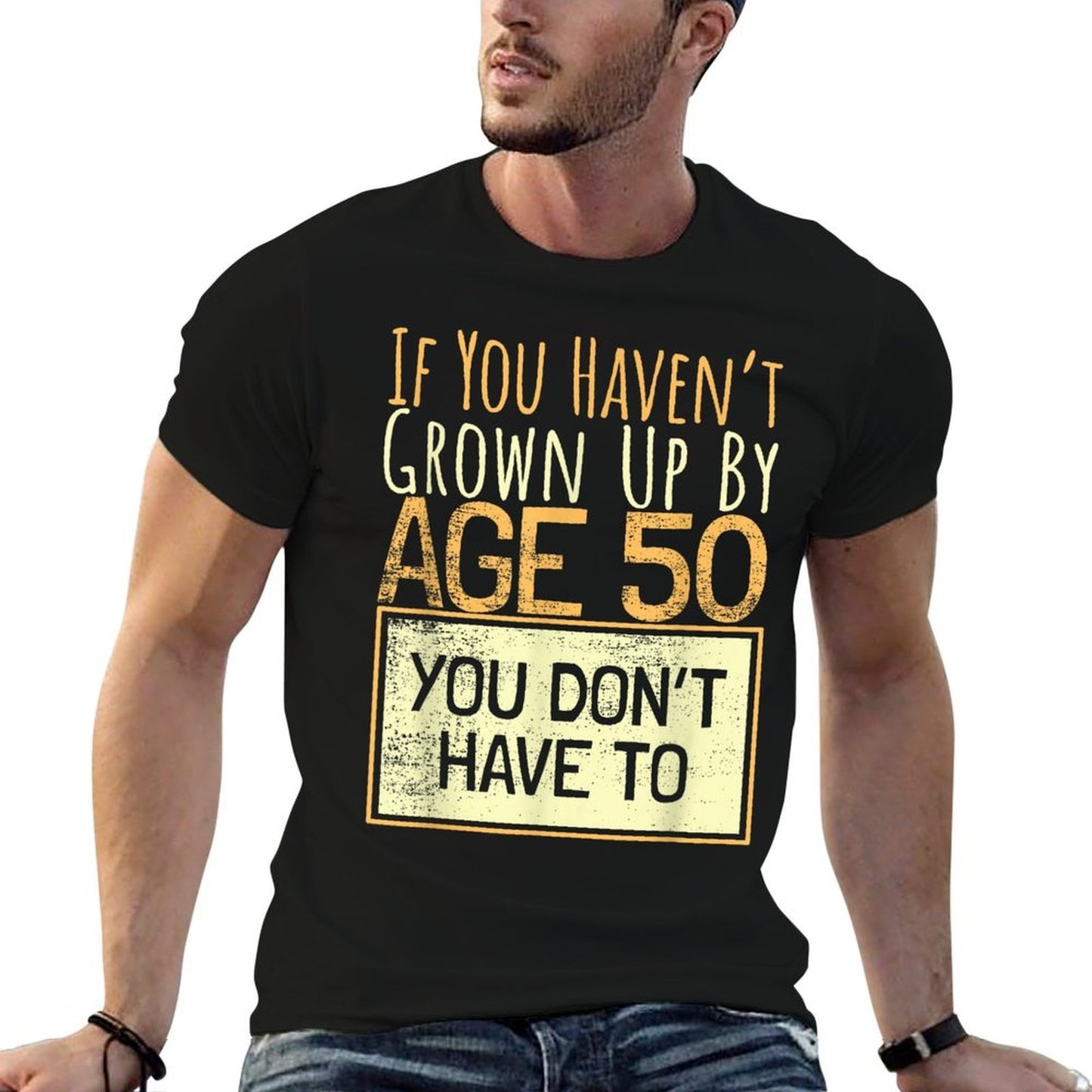 50 Year Old I Haven't Grown Up By Age 50 I 50th Birthday  Trendy Pattern T-Shirt