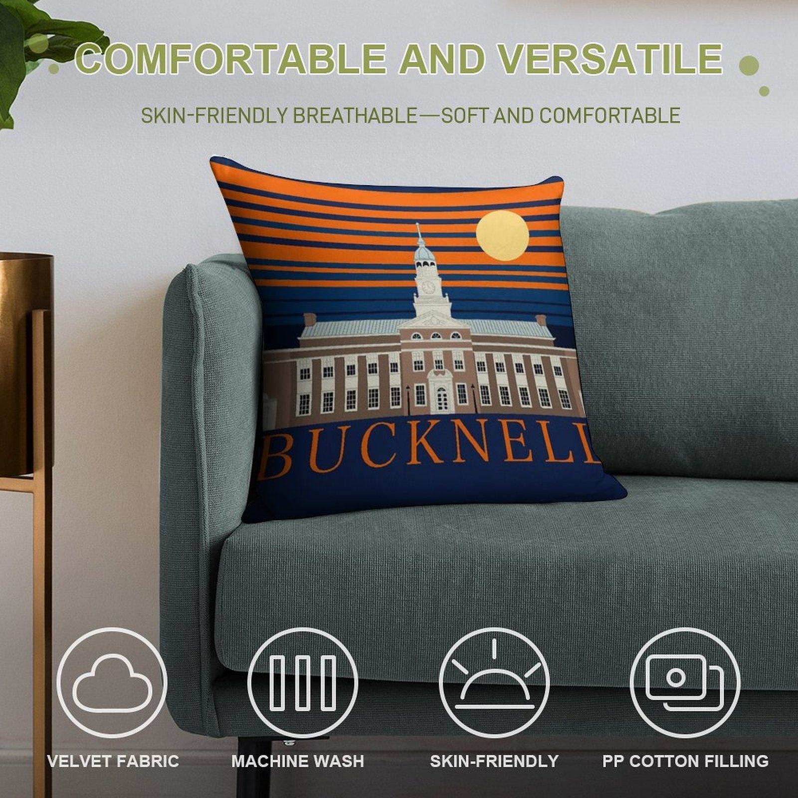 Bucknell Sunset Soft Washable Throw Pillow