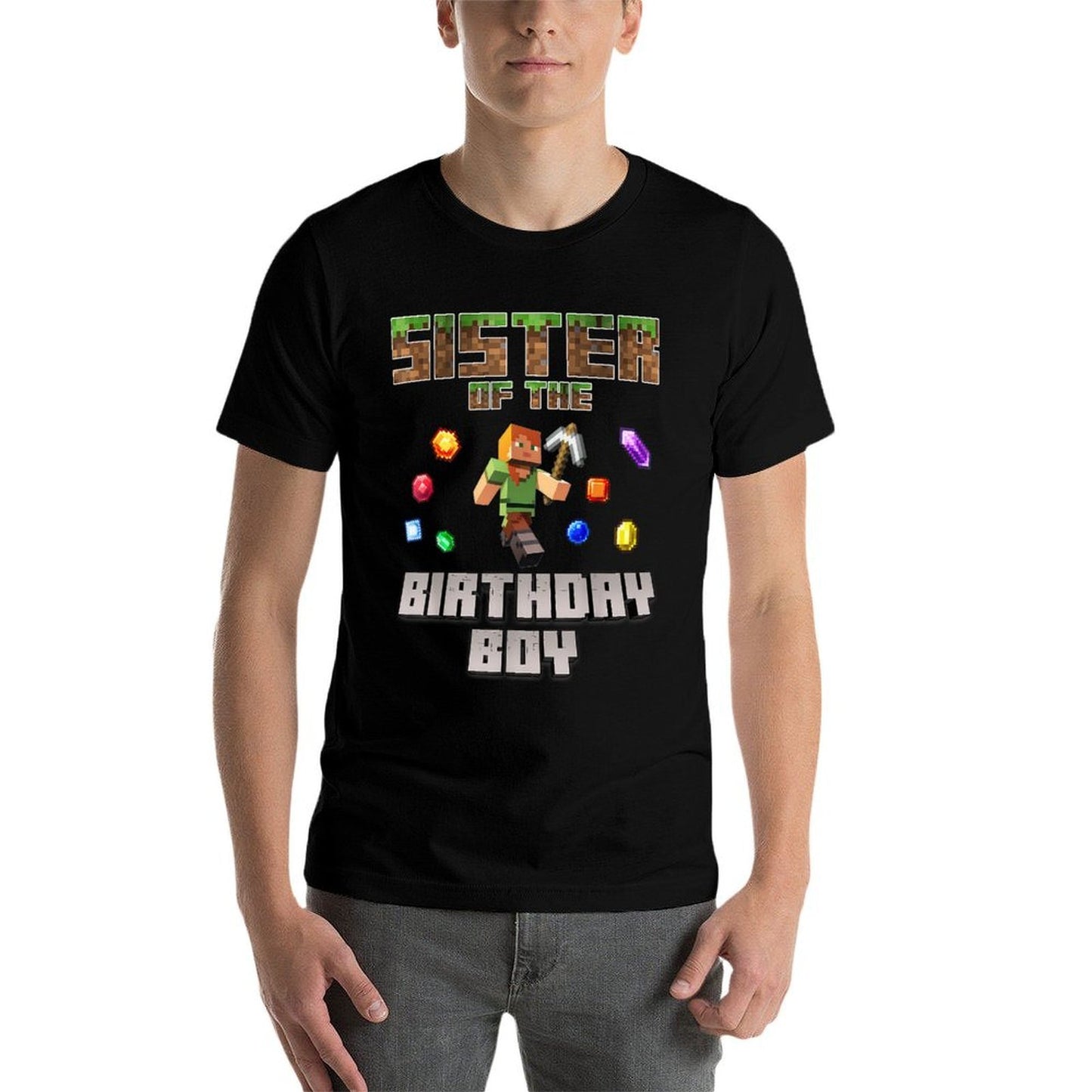Sister Of The Birthday Boy Video Gamer Pixel Number Classic T-Shirt