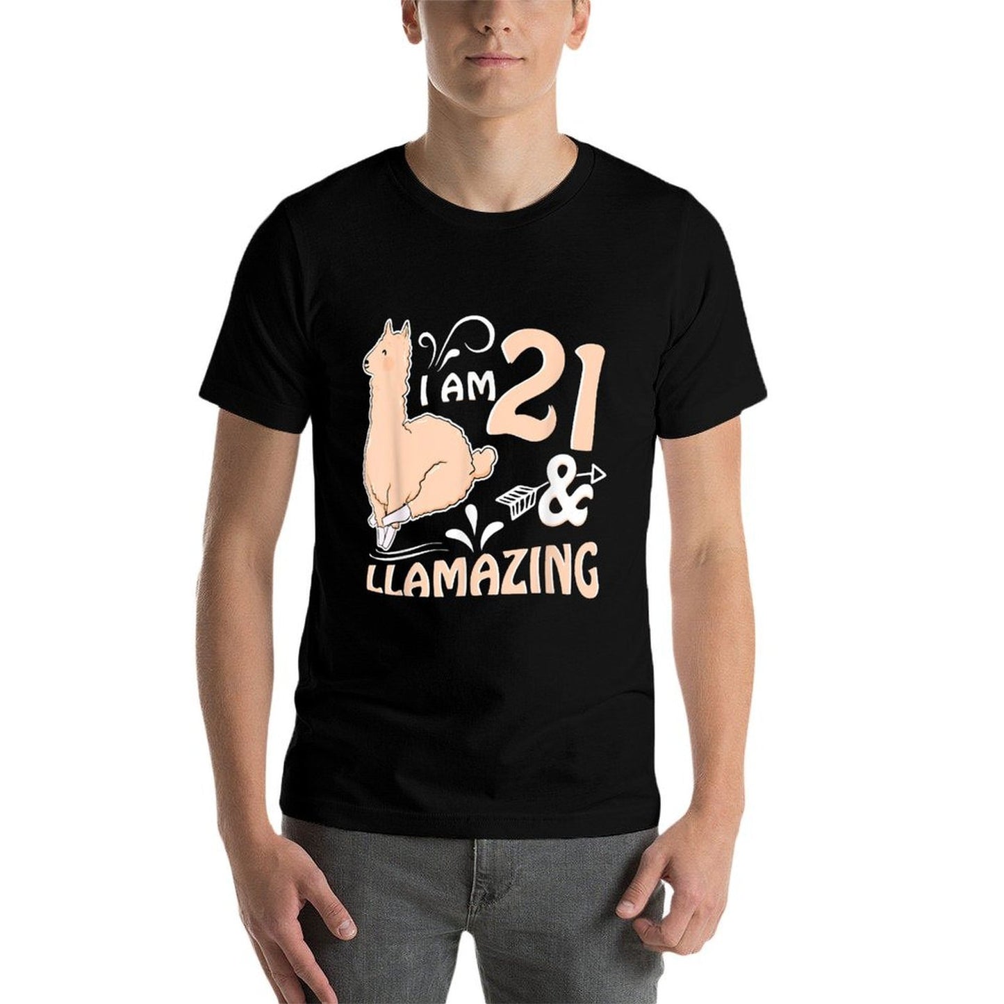 21st Birthday Llama T I'm 21 And Llamazing Stretchy T-Shirt