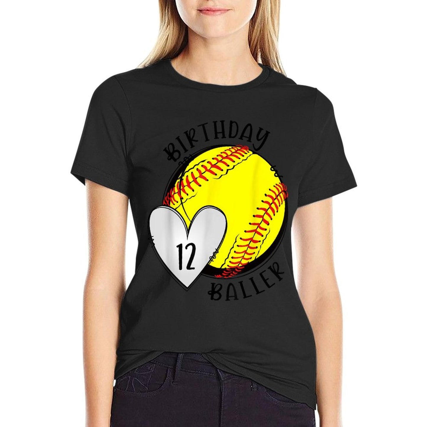 12th Birthday Softball Girl Twelve Year Old Softball Player Affordable Price T-Shirt