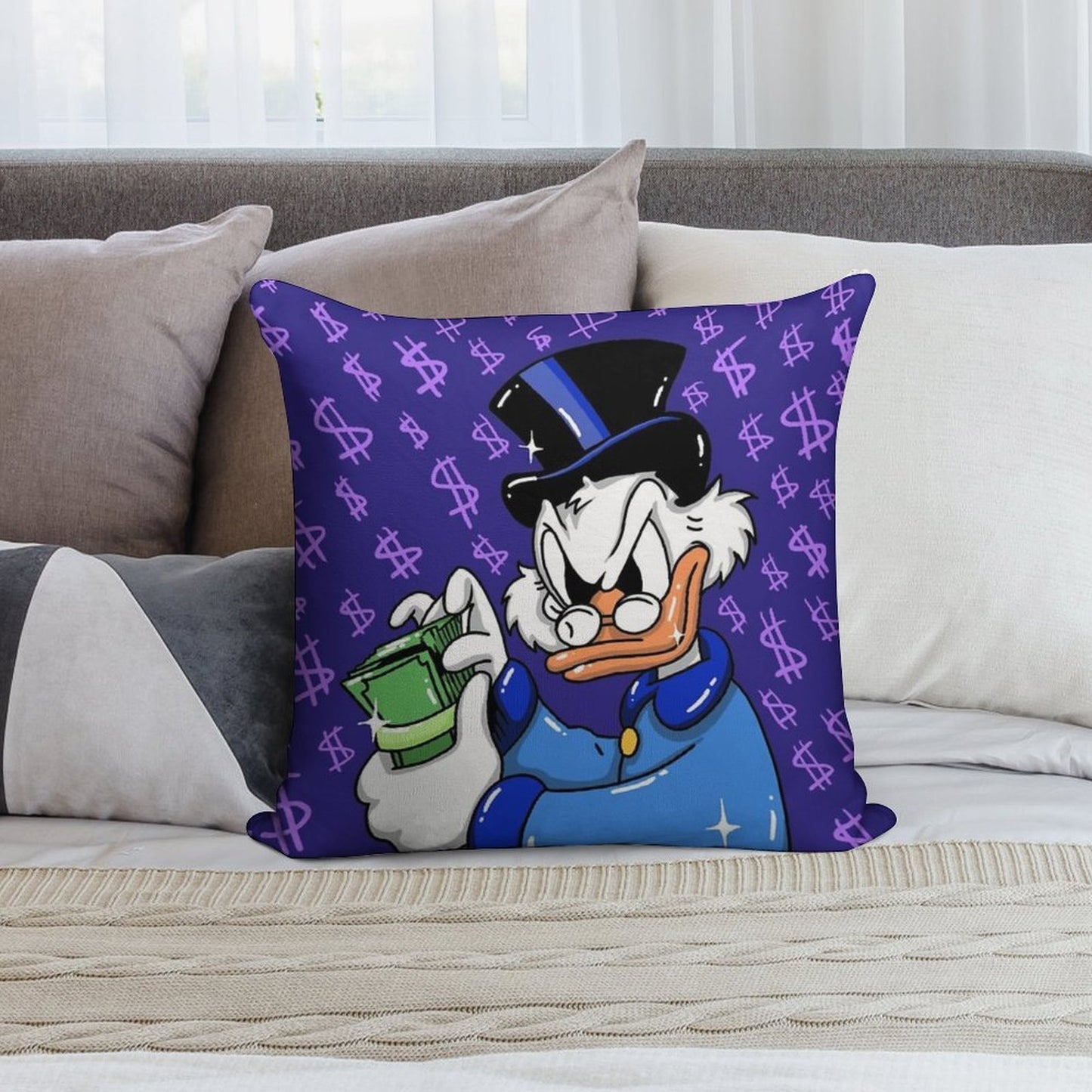 Scrooge Mcduck Eva Kiseleva Soft Warmth Comfort Throw Pillow