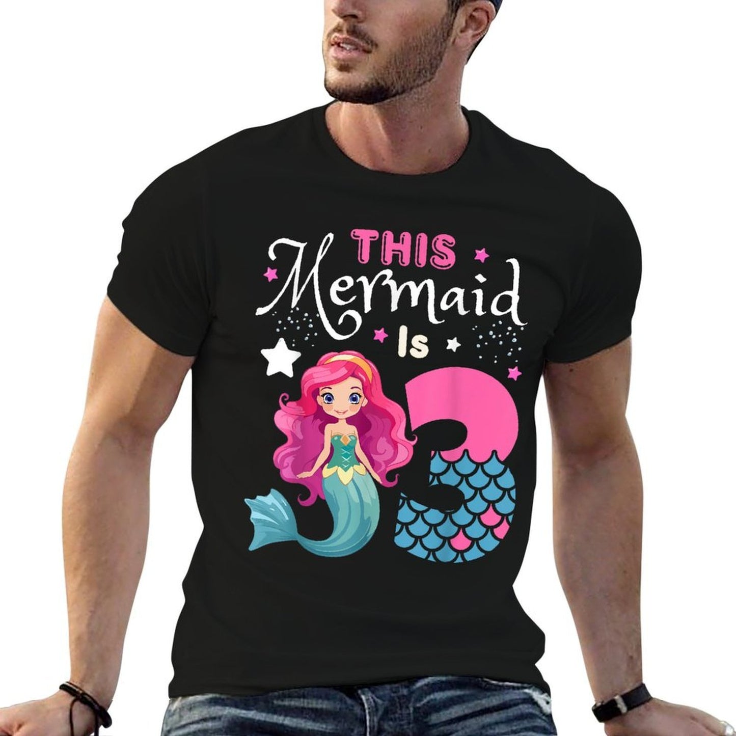 This Mermaid Is 3 Years Old 3rd Birthday Mermaid Kids Girl Versatile T-Shirt