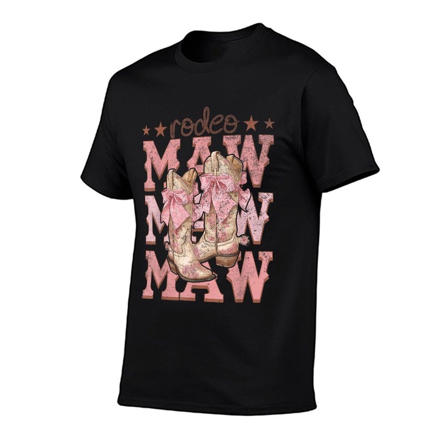 Rodeo Maw Pink Boots Coquette Cow-Girl Birthday Party Rolled Sleeves T-Shirt