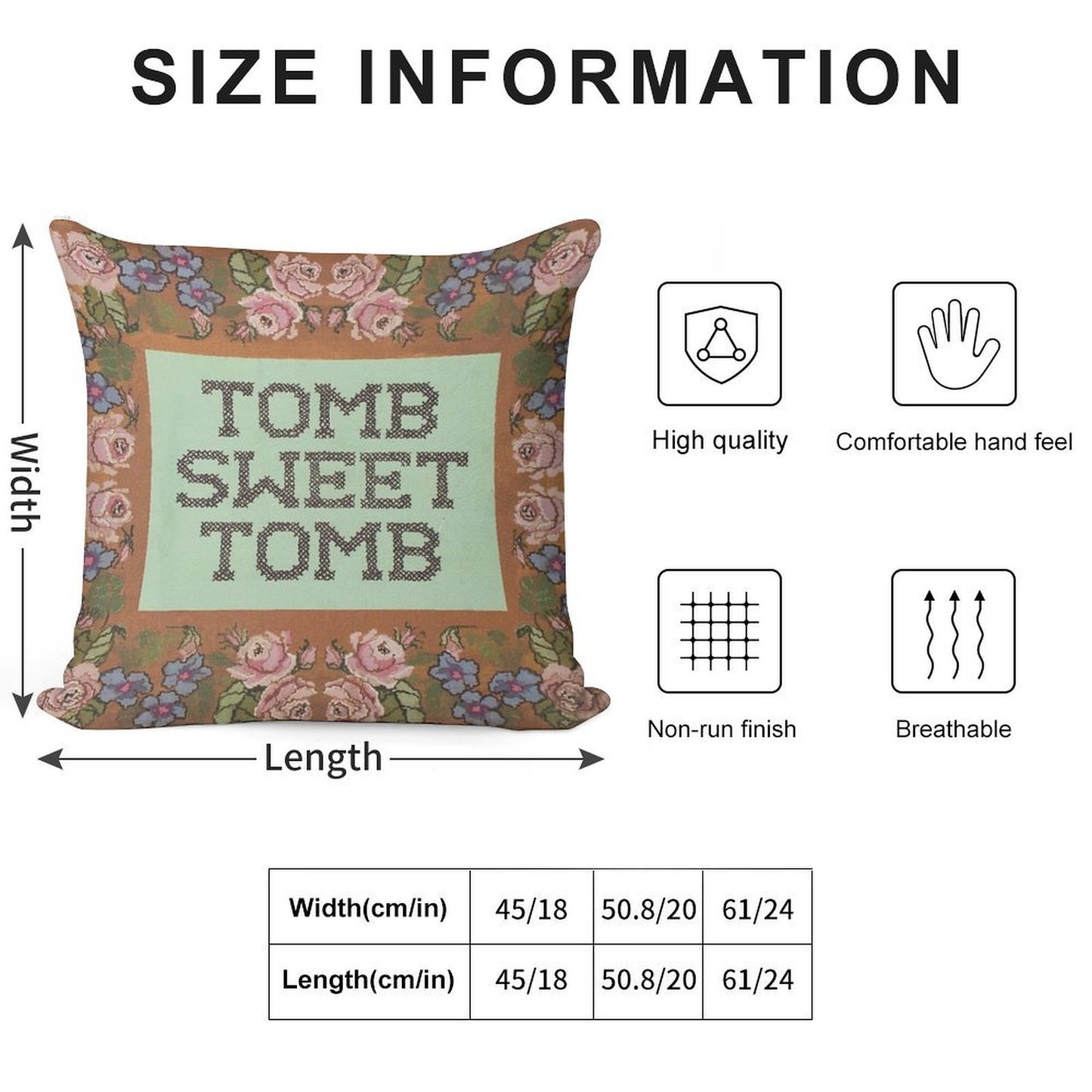 Tomb Sweet Tomb Haunted Mansion Foolish Mortal Soft Shrink-Resistant Throw Pillow