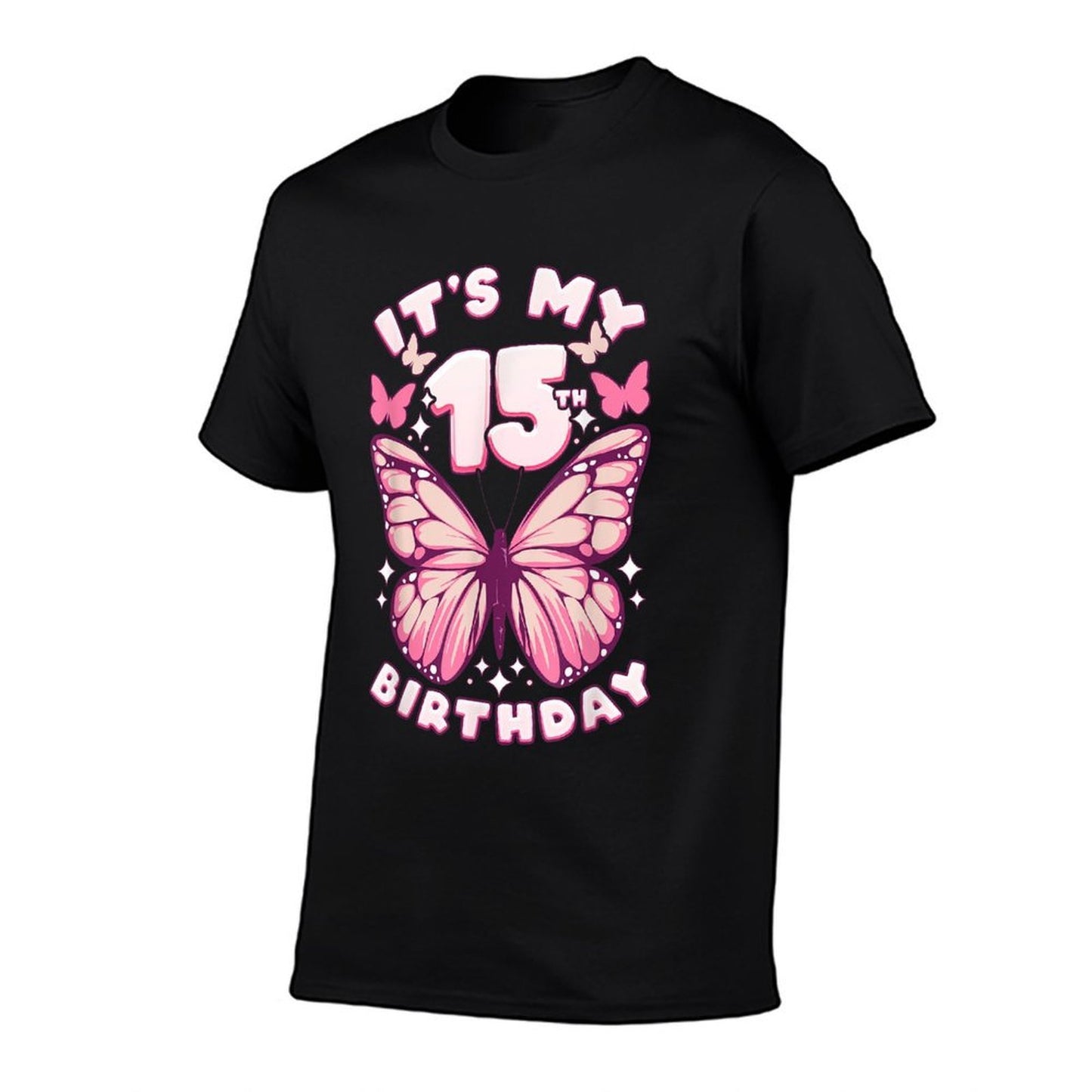 15th Birthday, Girl 15 Years, Butterflies And Number 15 Stretchy T-Shirt