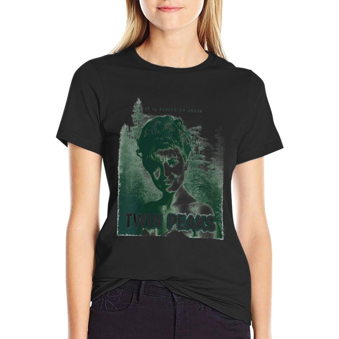 Womens Twin Peaks Laura Palmer Its Happening Again TV Show Rolled Sleeves T-Shirt