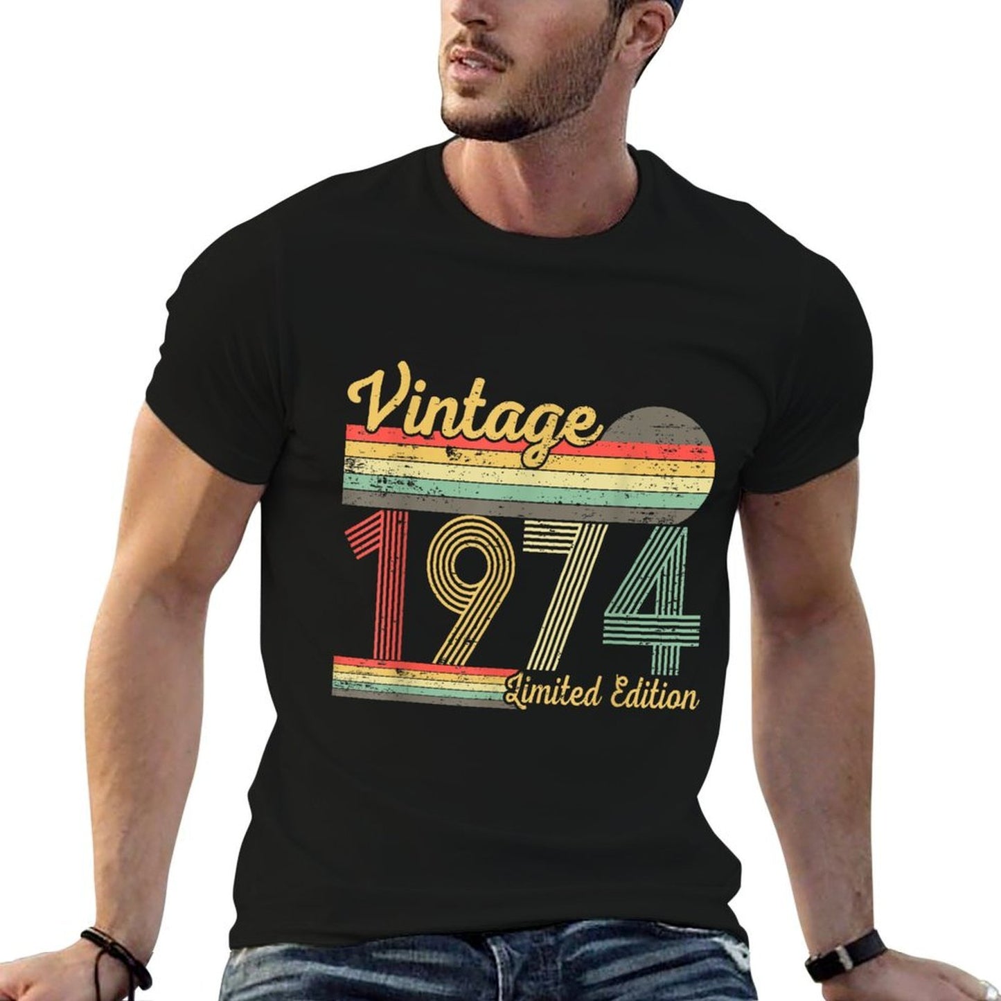 Vintage 1974 Limited Edition 50 Year Old 50th Birthday Gifts Oversized Silhouette T-Shirt