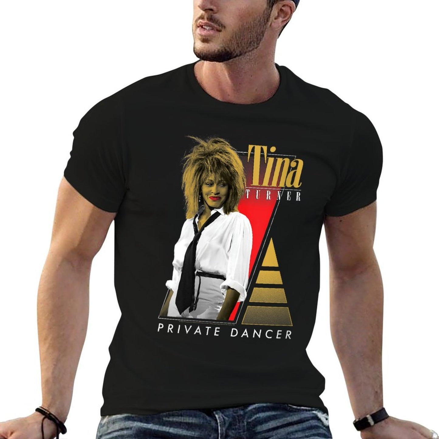 Womens Tina Turner Private Dancer Geometric Shapes Tagless Design T-Shirt