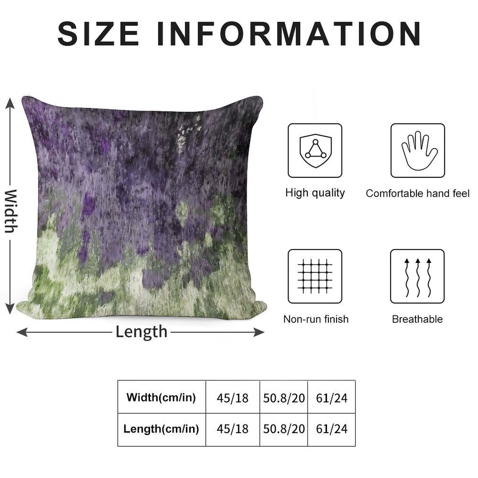 Violet And Olive Abstract Painting Soft Hidden Zipper Throw Pillow
