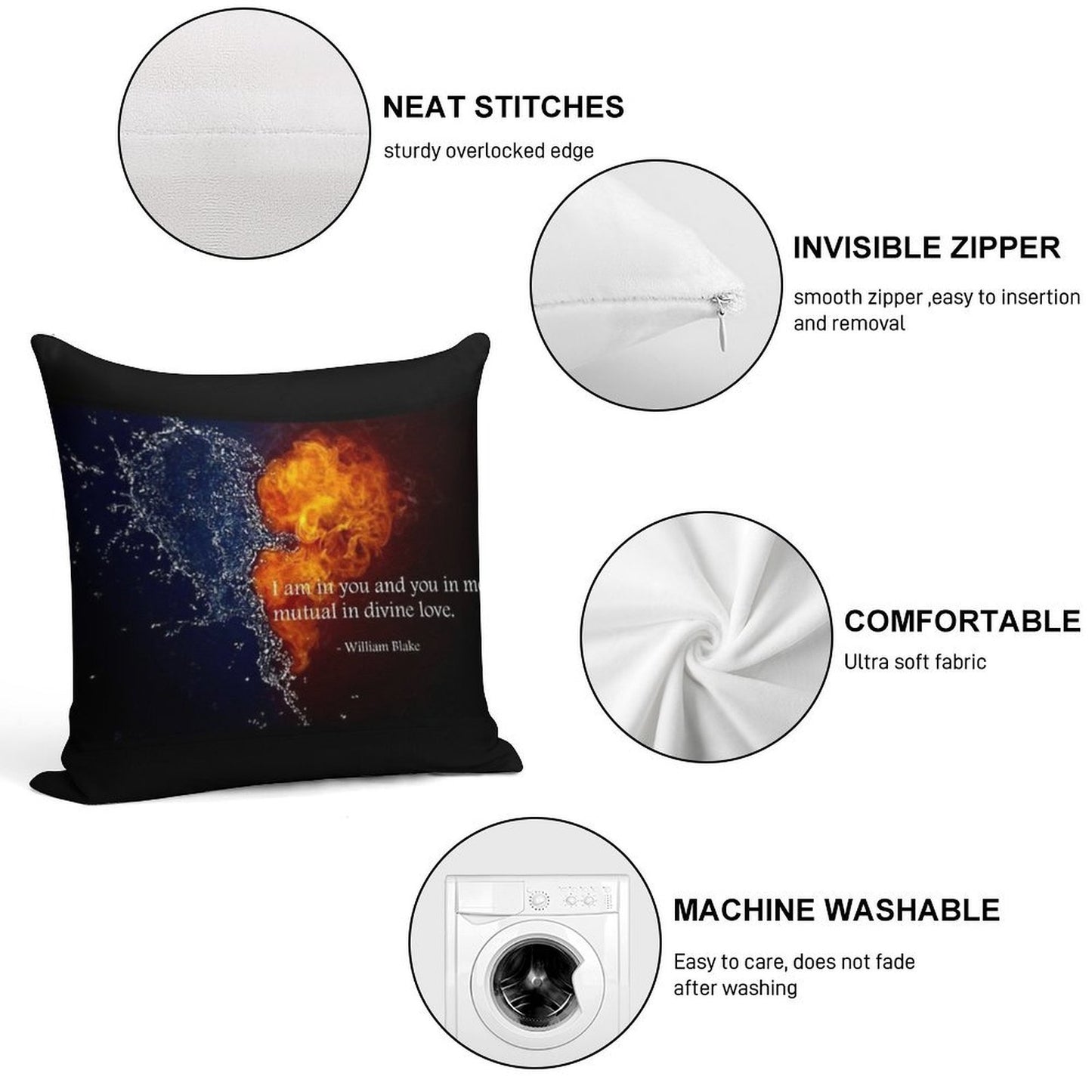 Twin Flames for Life Soft Multiple Sizes Throw Pillow
