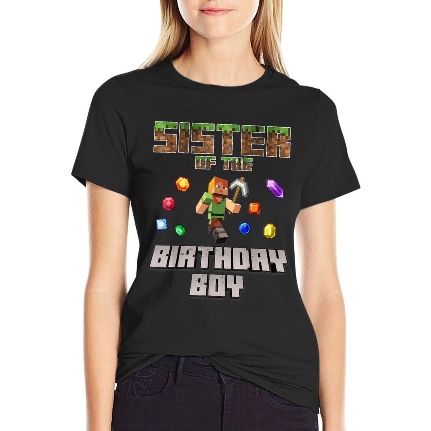 Sister Of The Birthday Boy Video Gamer Pixel Number Classic T-Shirt