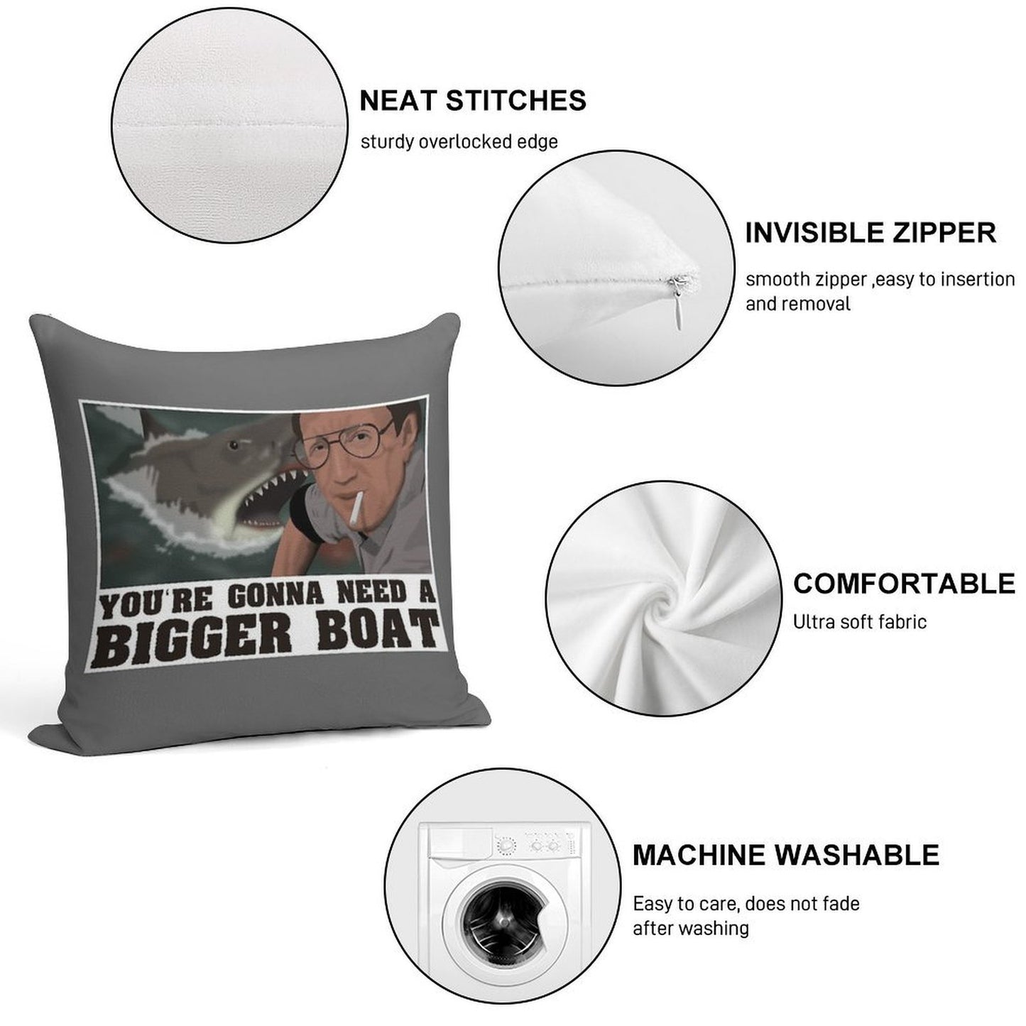 You're Gonna Need A Bigger Boat - Jaws Soft Style Accent Throw Pillow