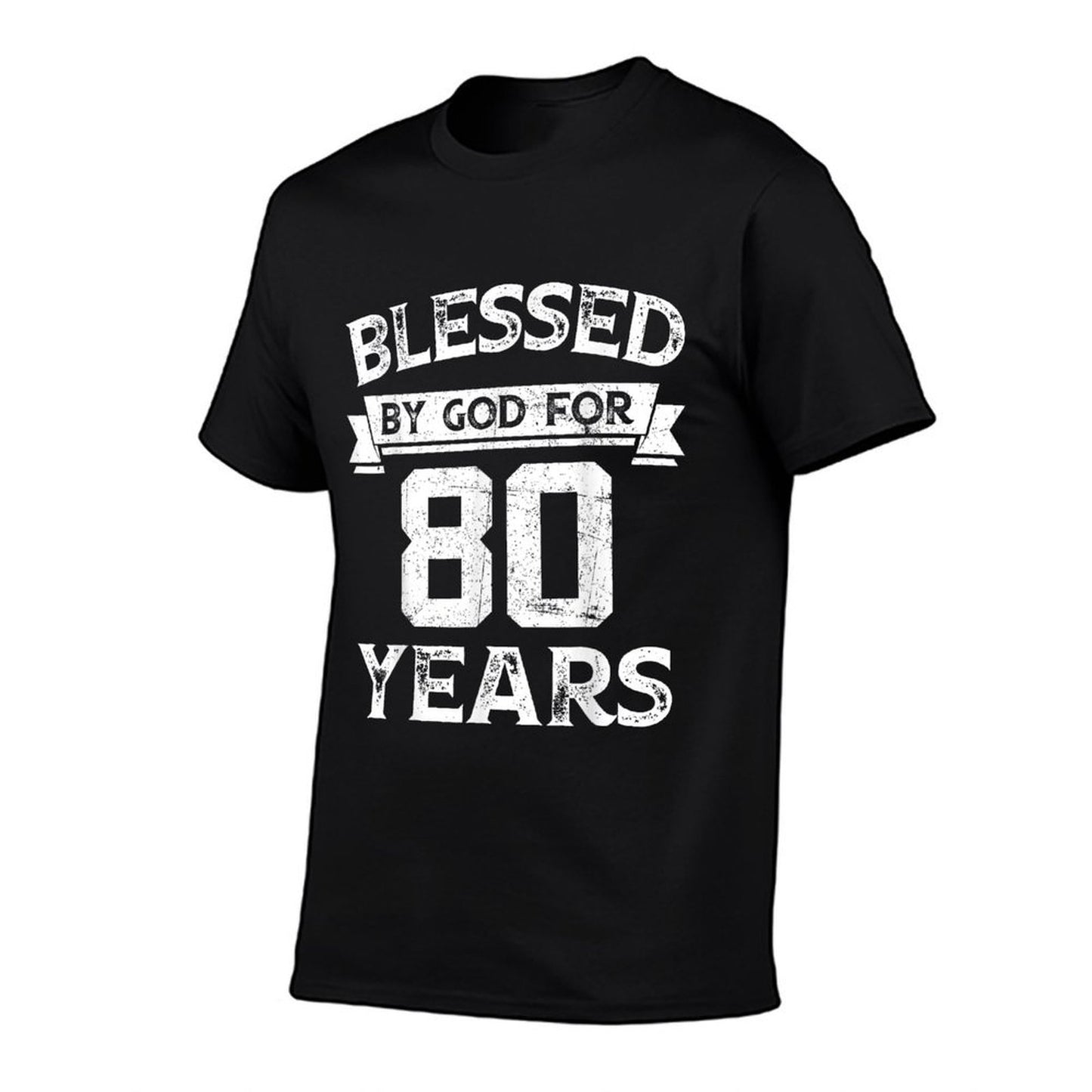 Vintage Blessed By God For 80 Years Happy 80th Birthday Tagless Design T-Shirt