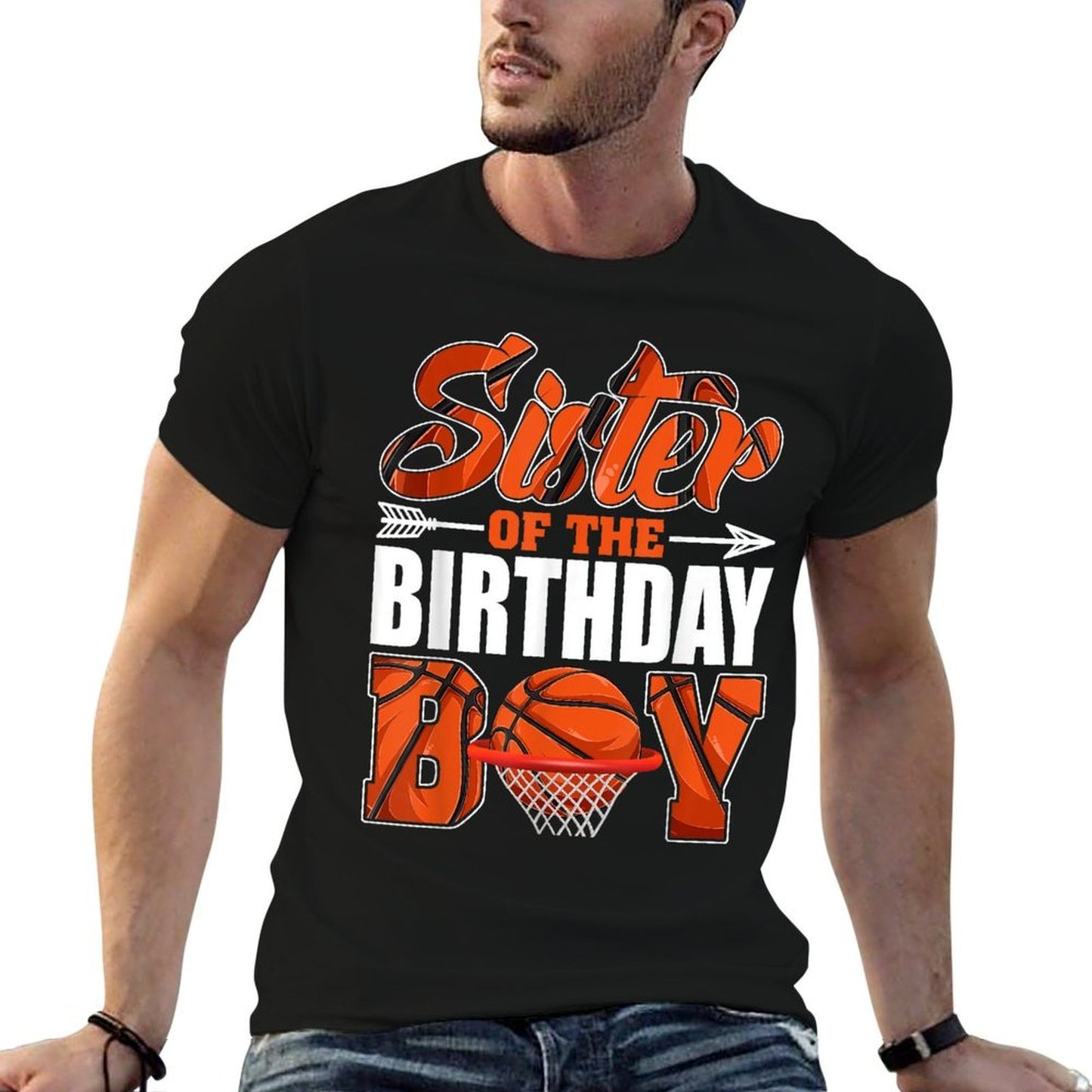 Sister Of Birthday Boy Basketball Matching Family Party Breathable T-Shirt