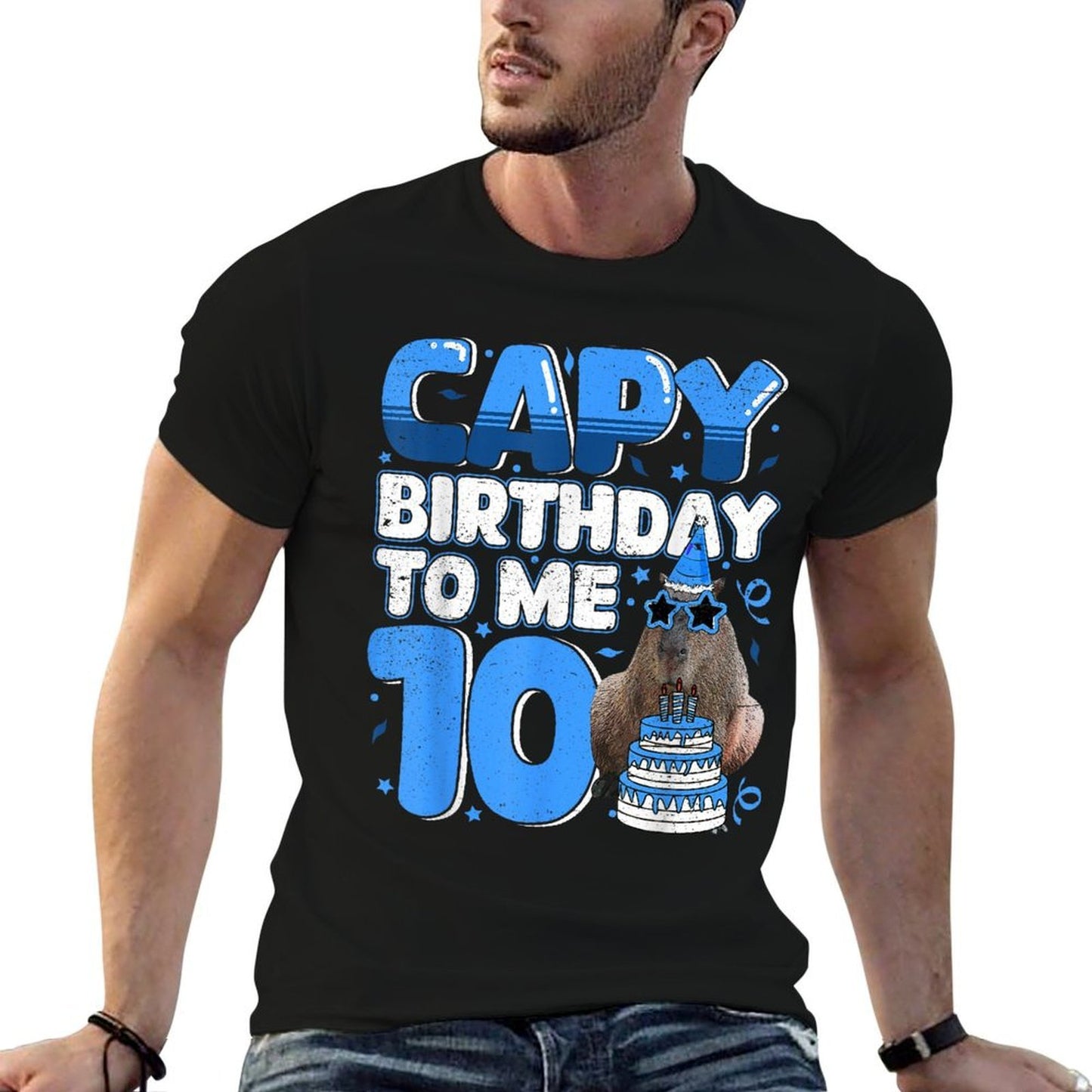 10 Years Capy Birthday to Me Capybara 10th Birthday Cotton T-Shirt