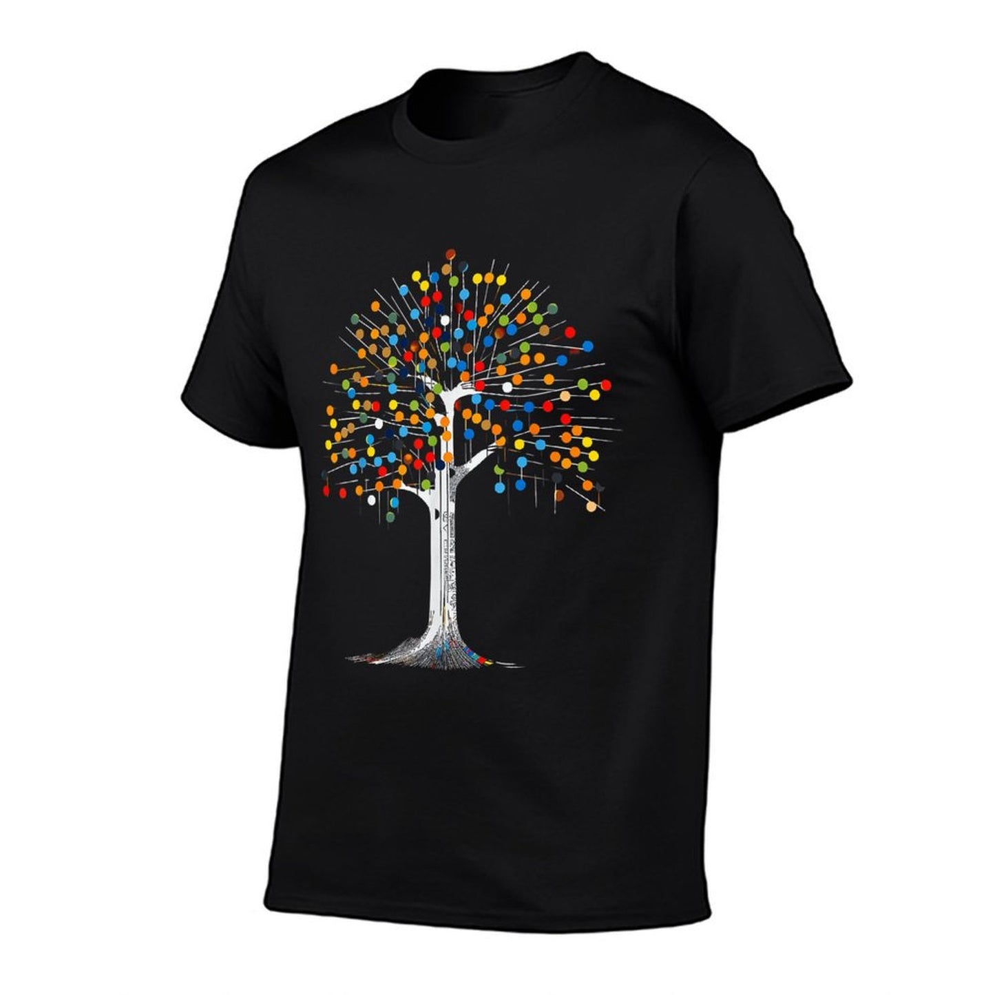 Tree Colorful Abstract Skeleton Artwork Graphic Tree Polyester Blend T-Shirt