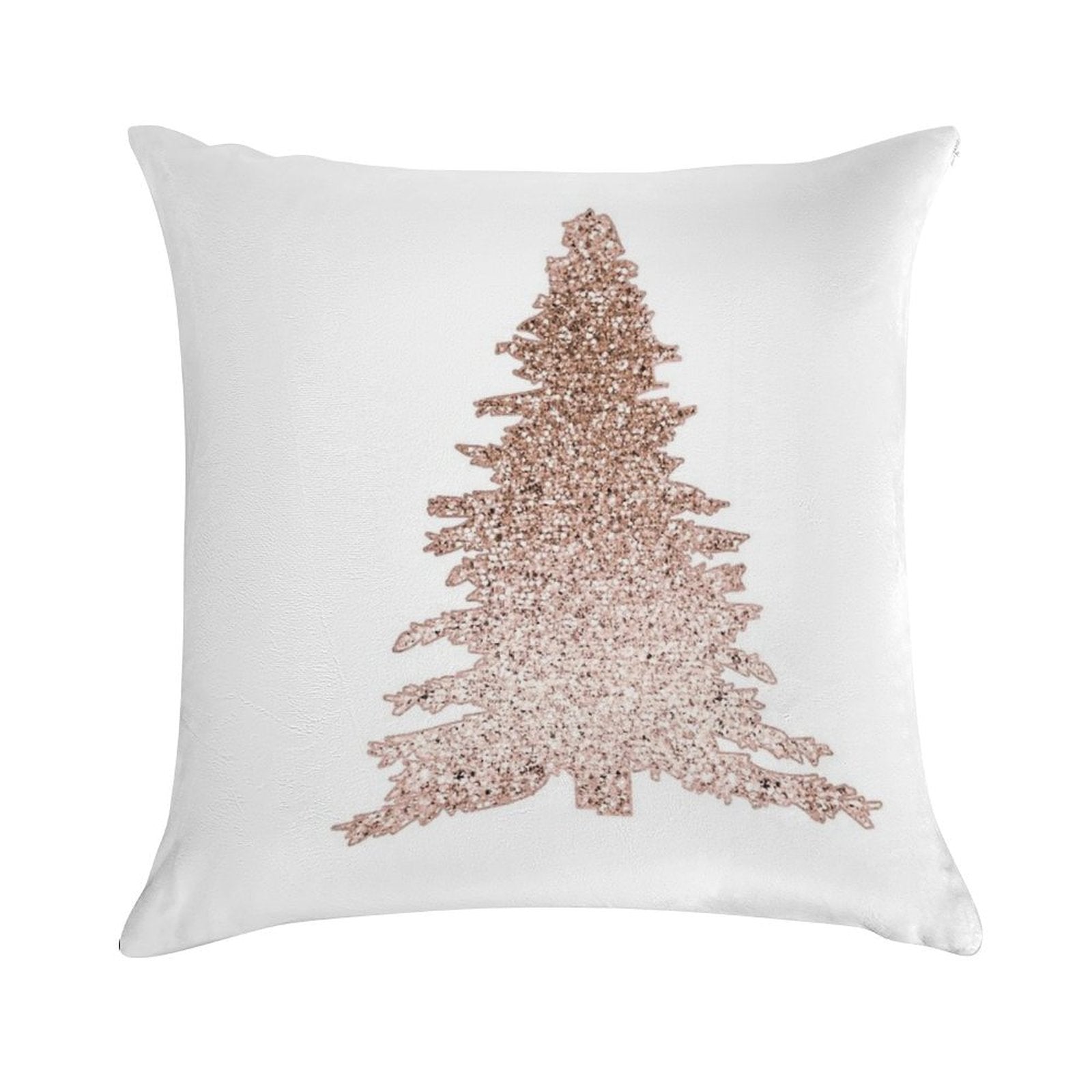 Sparkling Rose Gold Christmas Tree Soft Ultra-Soft Texture Throw Pillow