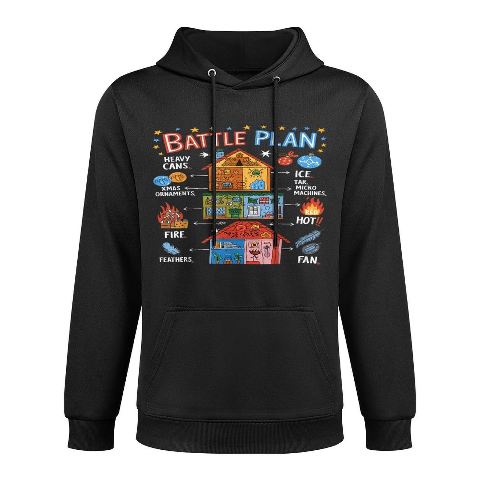 Funny Battle Plan Christmas Home Kids Hand Dawn Alone Xmas Durable Construction Hoodie