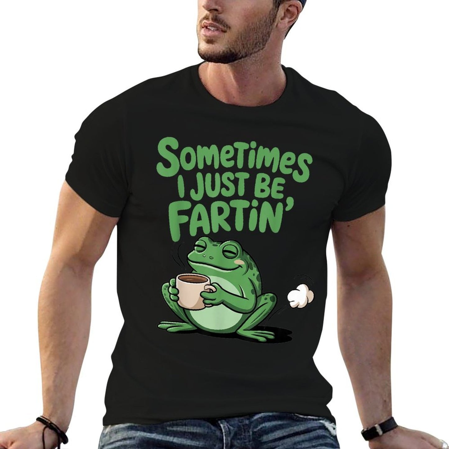 Sometimes I Just Be Fartin Funny Frog Meme Rolled Sleeves T-Shirt