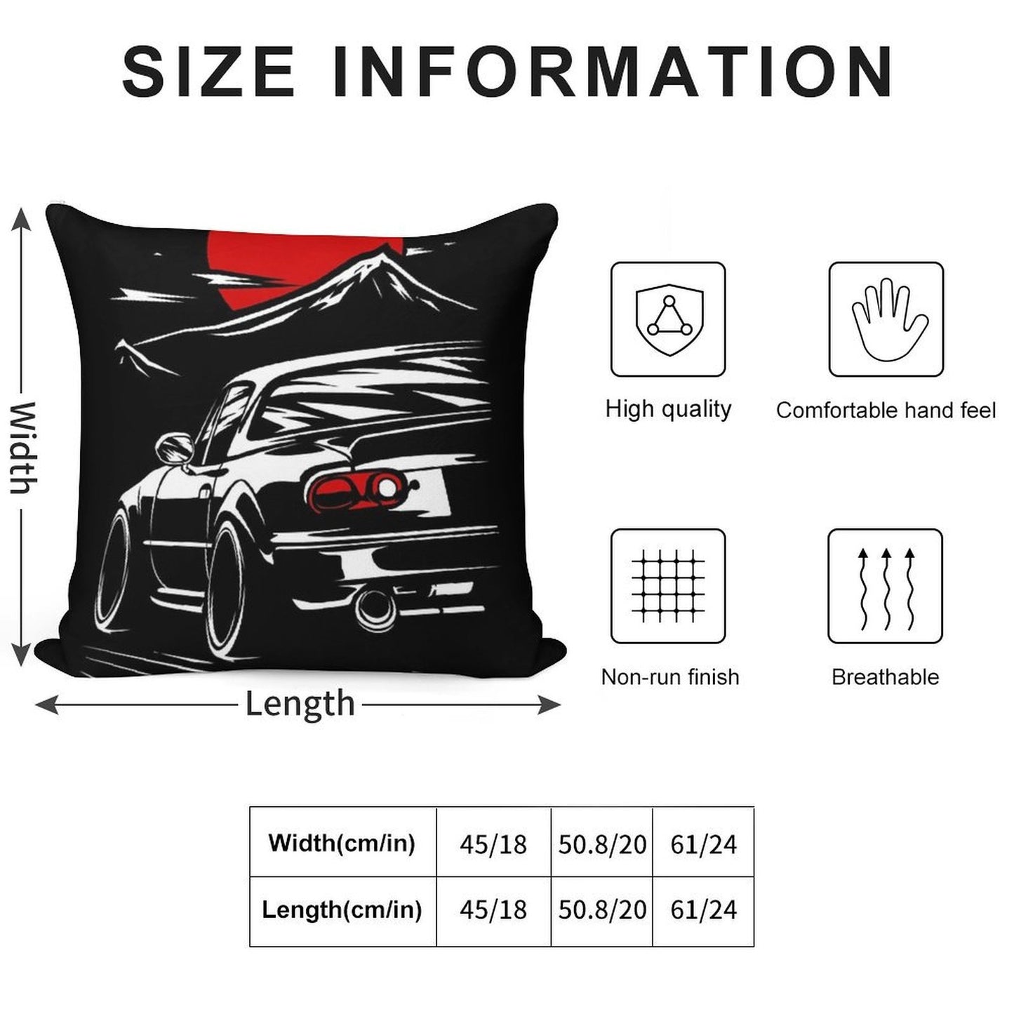 Mazda MX-5 Miata Soft High-Density Material Throw Pillow