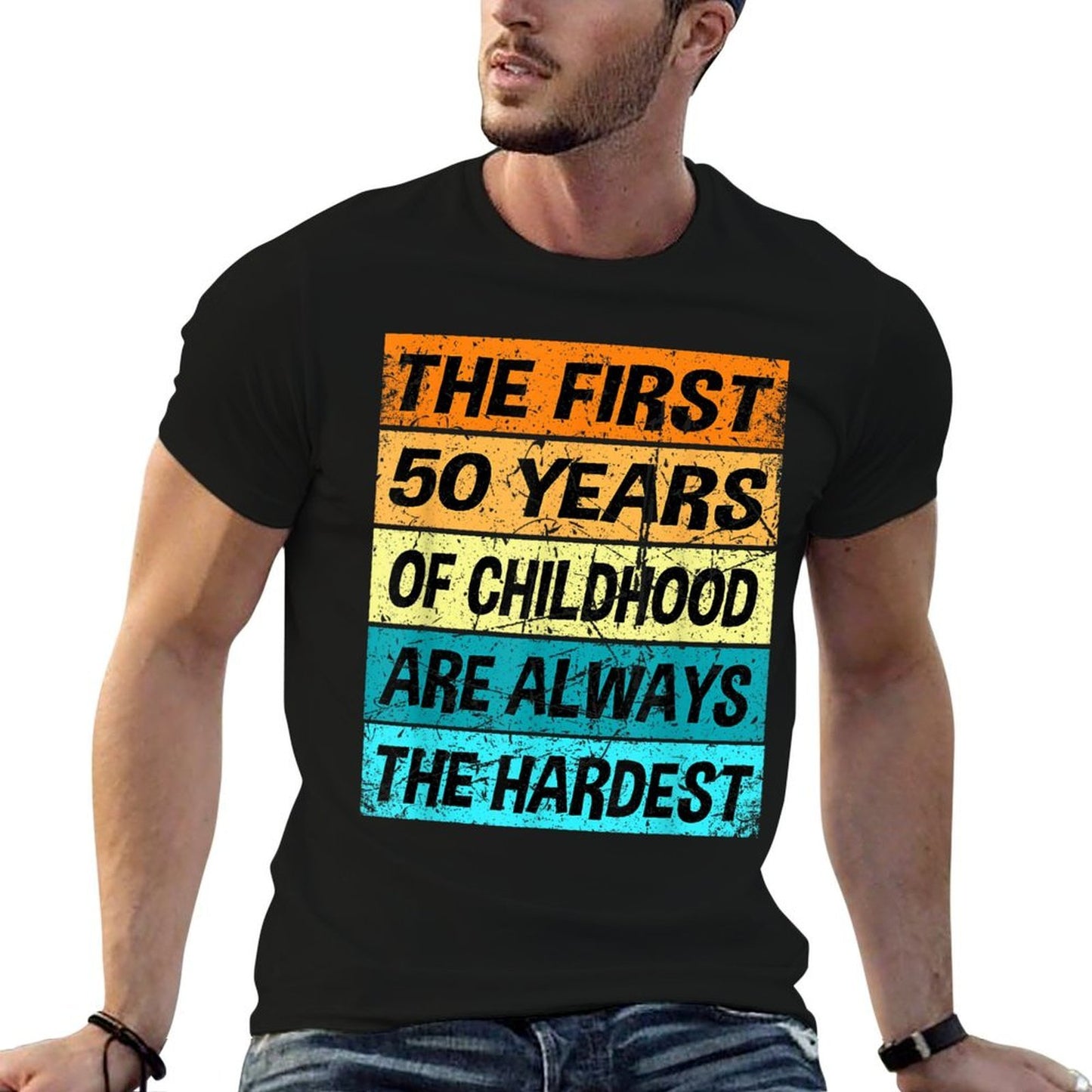 Retro The First 50 Years Childhood Hardest 50th Birthday  Soft T-Shirt