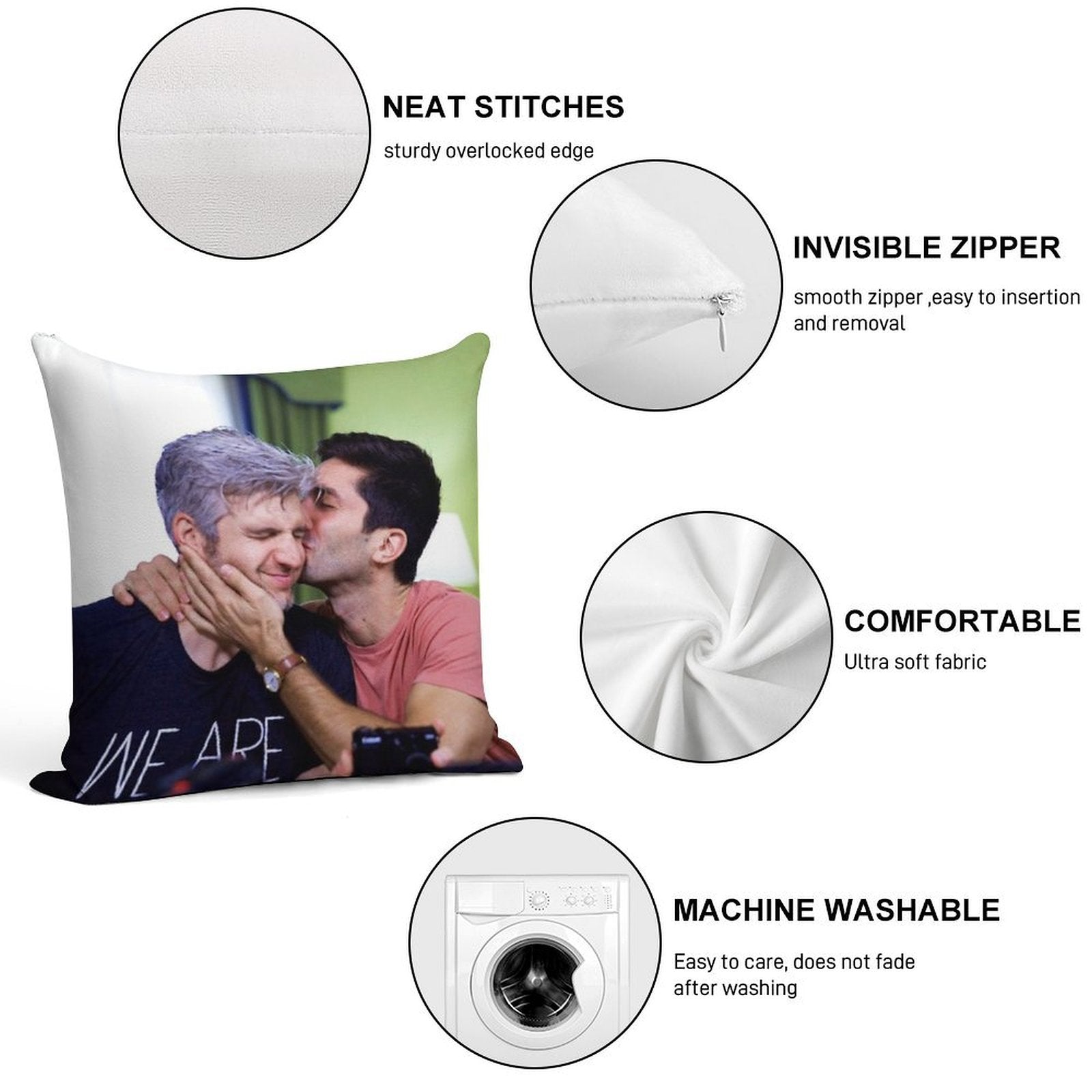 Bromance Is Romance Soft Reinforced Edging Throw Pillow