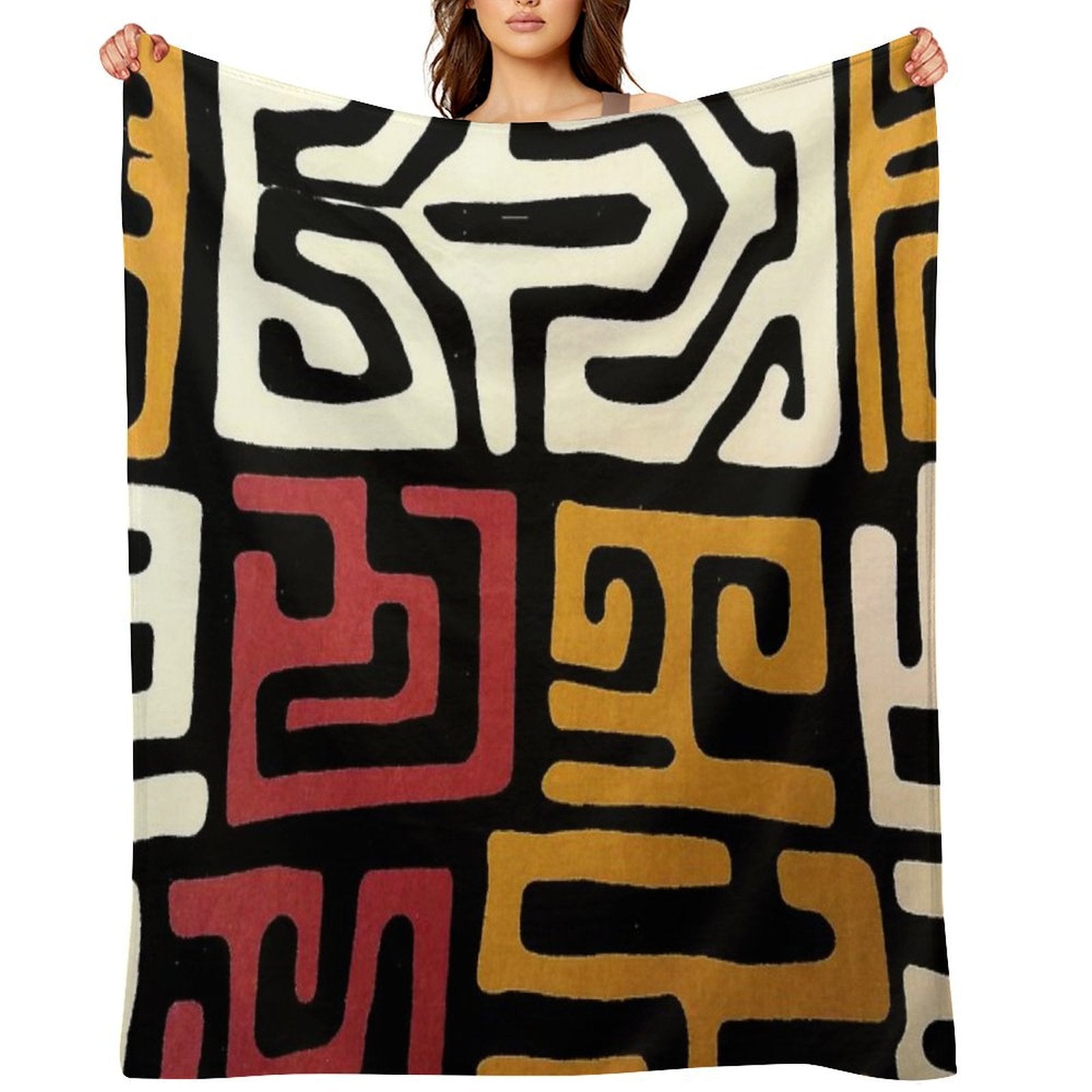 African Mudcloth All-season Throw Blanket