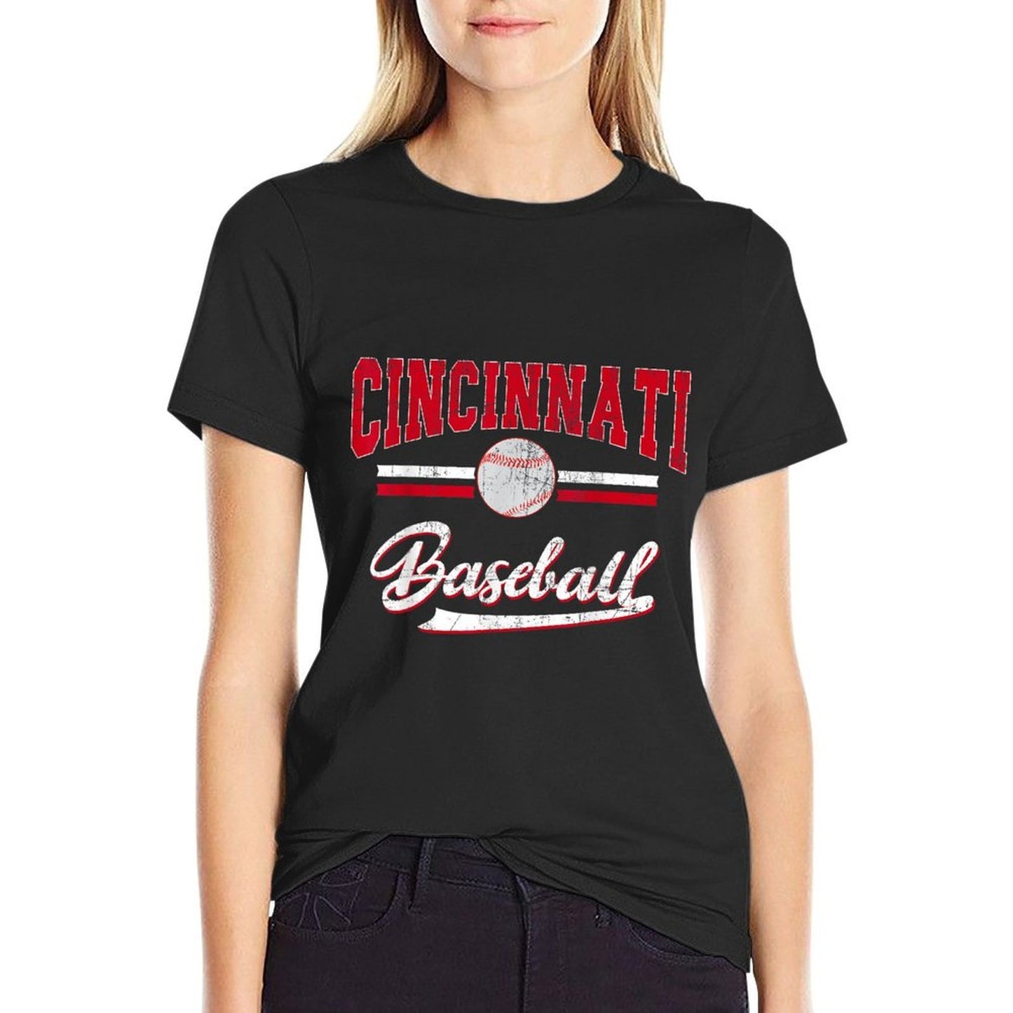Retro Game Day Vintage Cincinnati Baseball  Affordable Price T-Shirt