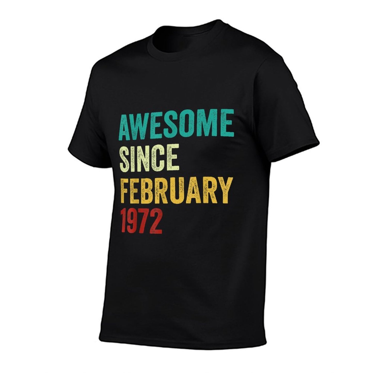 Vintage Awesome Since February 1972 50th Birthday Summer-ready Fabric T-Shirt