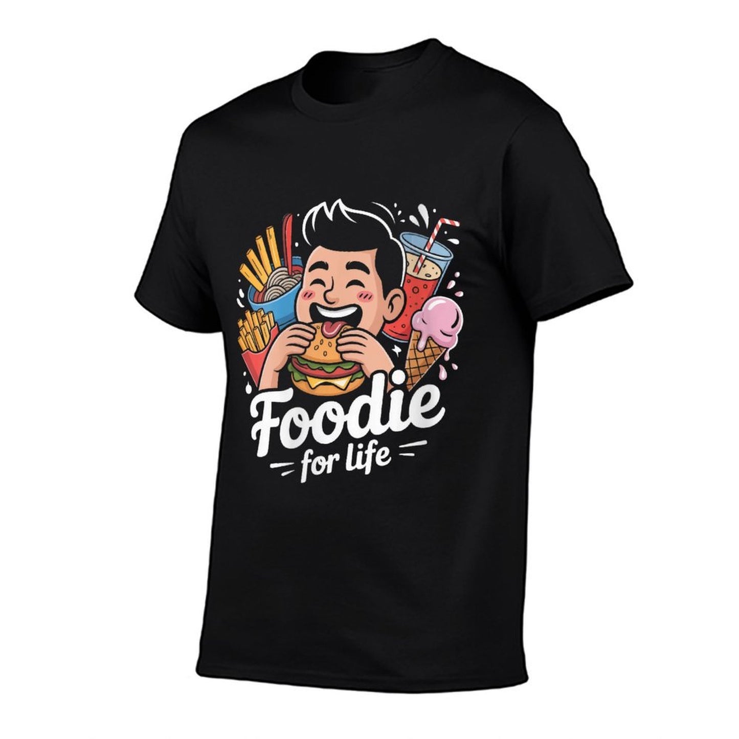 Womens Foodie for Life Funny Cartoon Snack Lover Vintage-inspired T-Shirt