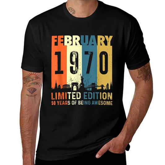 50 Limited Edition, Made in February 1970 50th Birthday  Tagless Design T-Shirt
