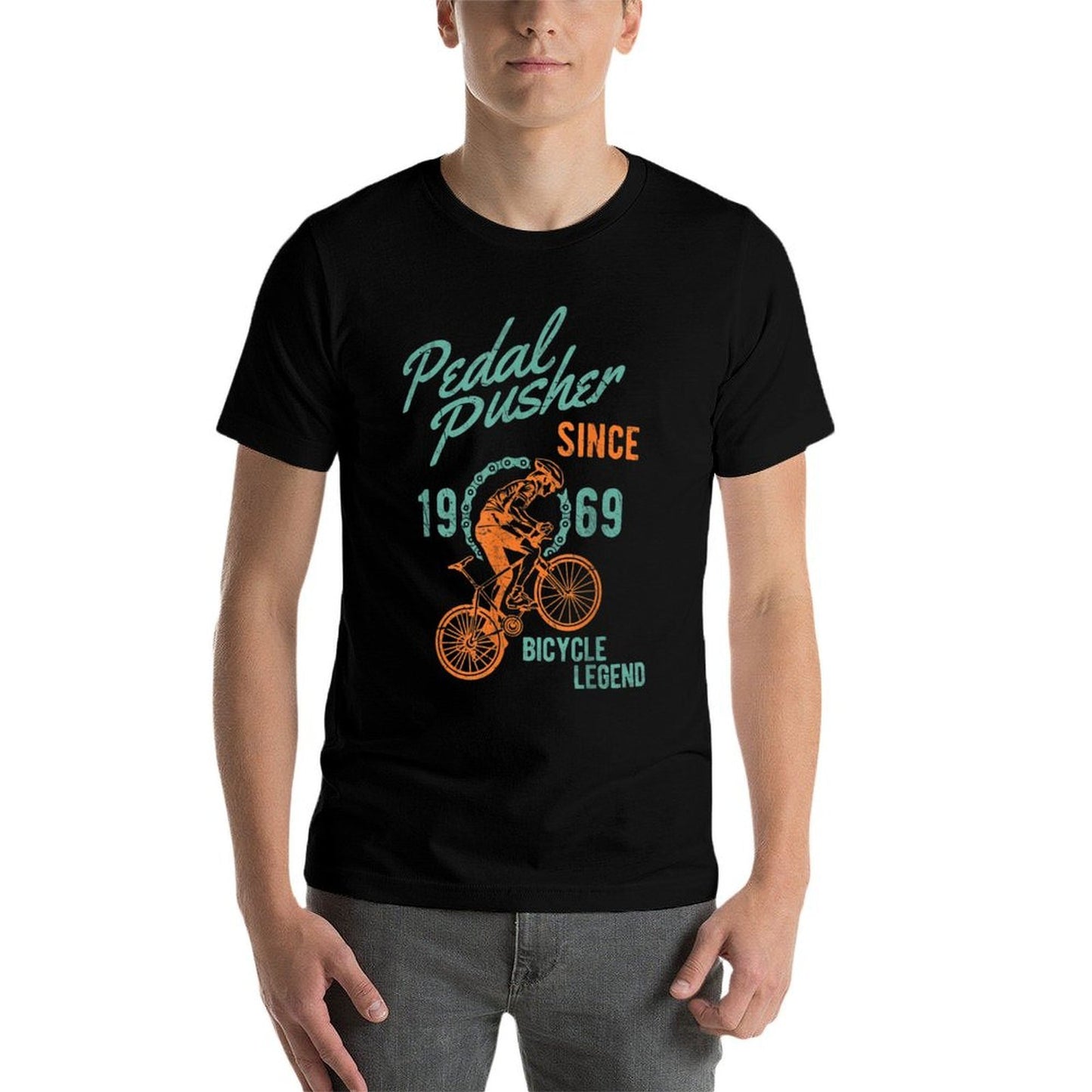 1969 50th 50 Birthday Gift Idea For Cyclist Men Women Rolled Sleeves T-Shirt