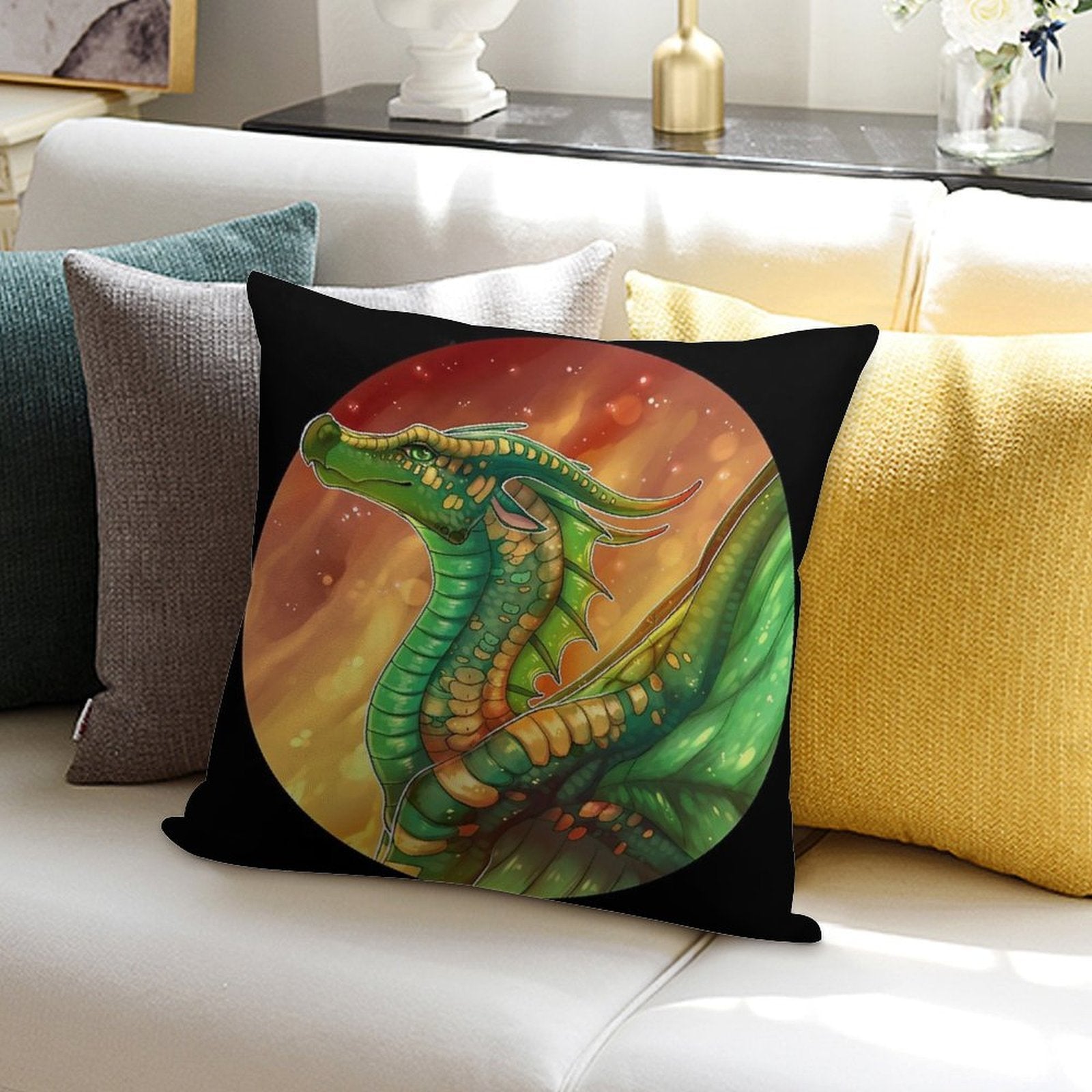 Wings of Fire - Sundew Soft Hidden Zipper Throw Pillow