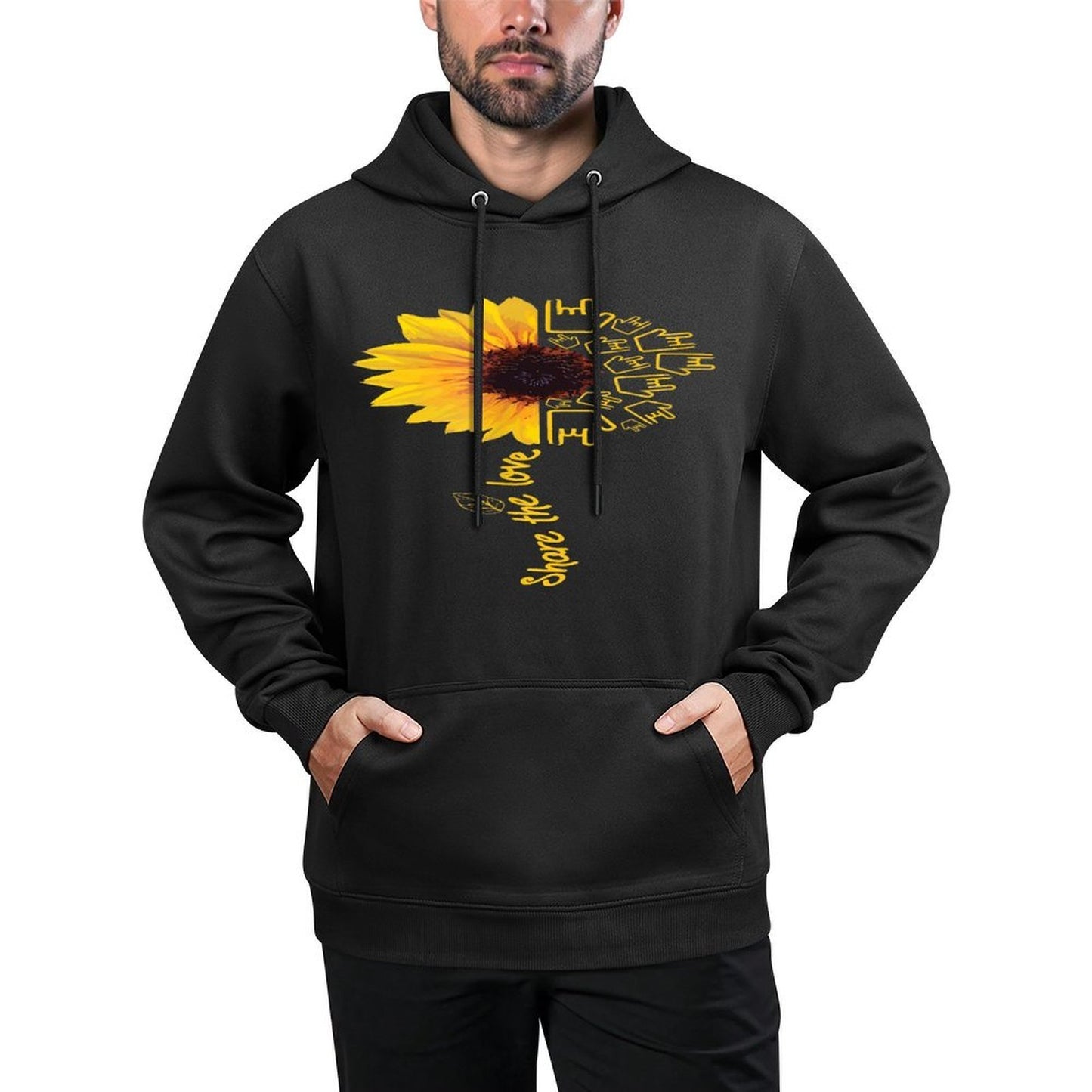 Sign Language - ASL - American Sunflower - Share The Love Shrink-Resistant Hoodie
