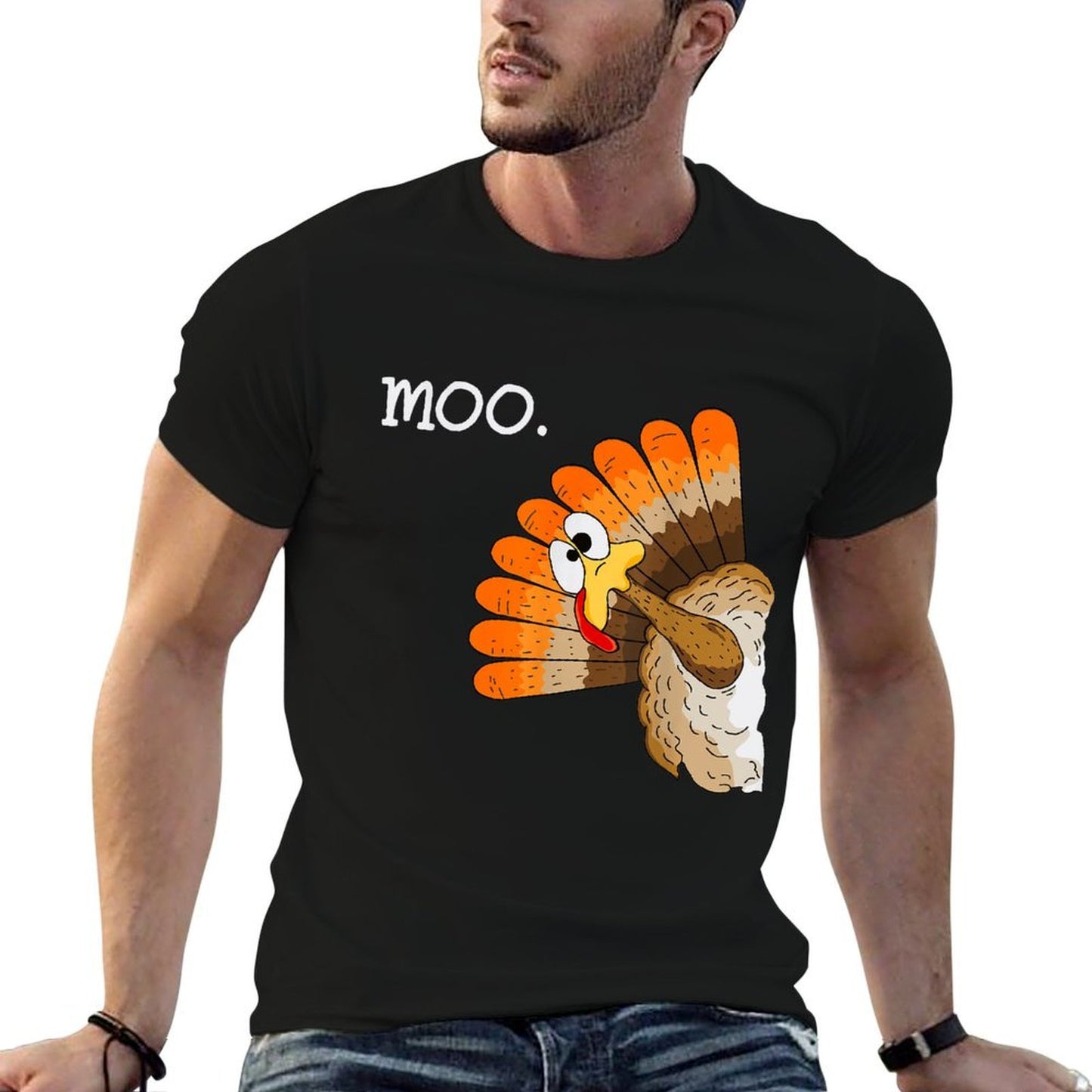 Turkey Moo Funny Thanksgiving Versatile T-Shirt