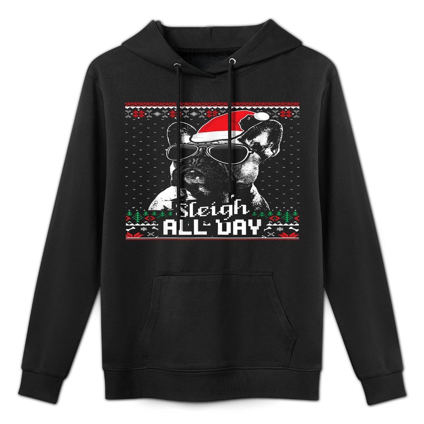 Sleigh All Day Funny French Bulldog Christmas Moisture-Wicking Hoodie